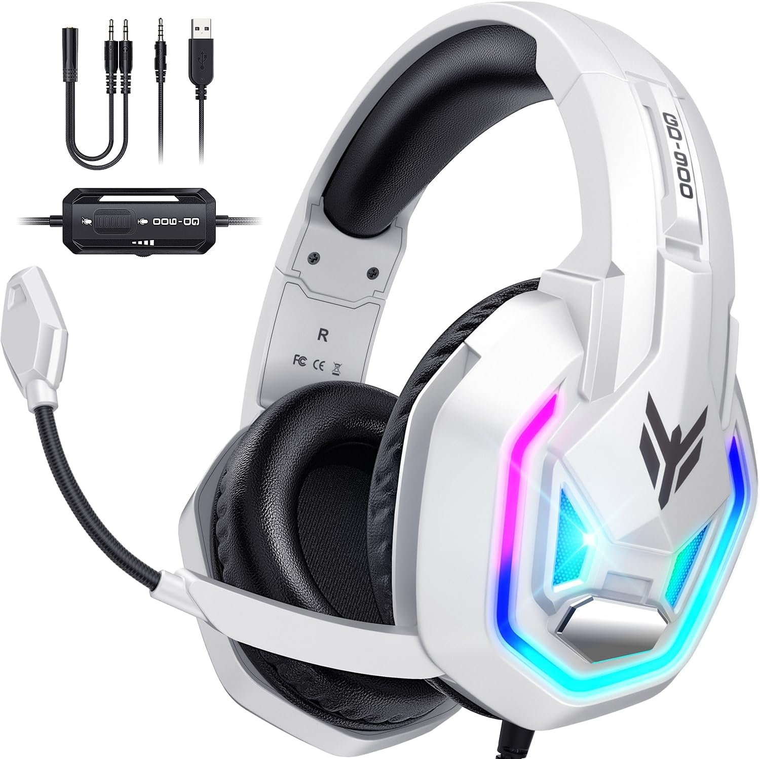 Gaming Headset for Xbox Series X|S Xbox One PS5 PS4 PC Switch Mac, Wired