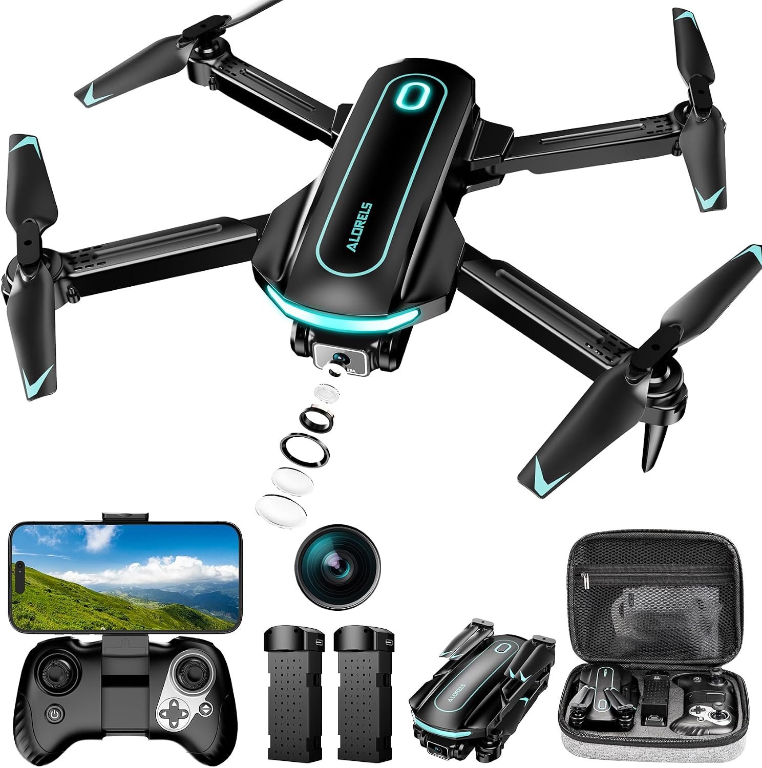 Drone with Camera for Beginners, 1080P HD FPV Foldable Drone Gift for Kids