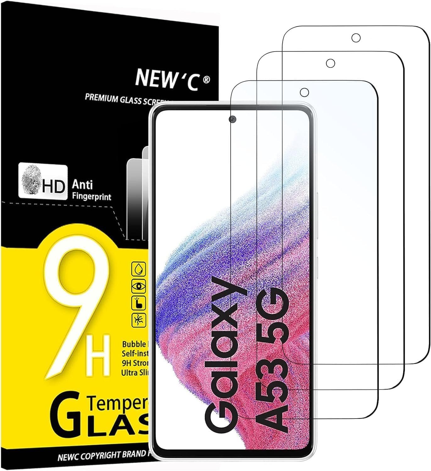 NEW’C for Samsung Galaxy A53 5G Screen Protector Tempered Glass HD Clear