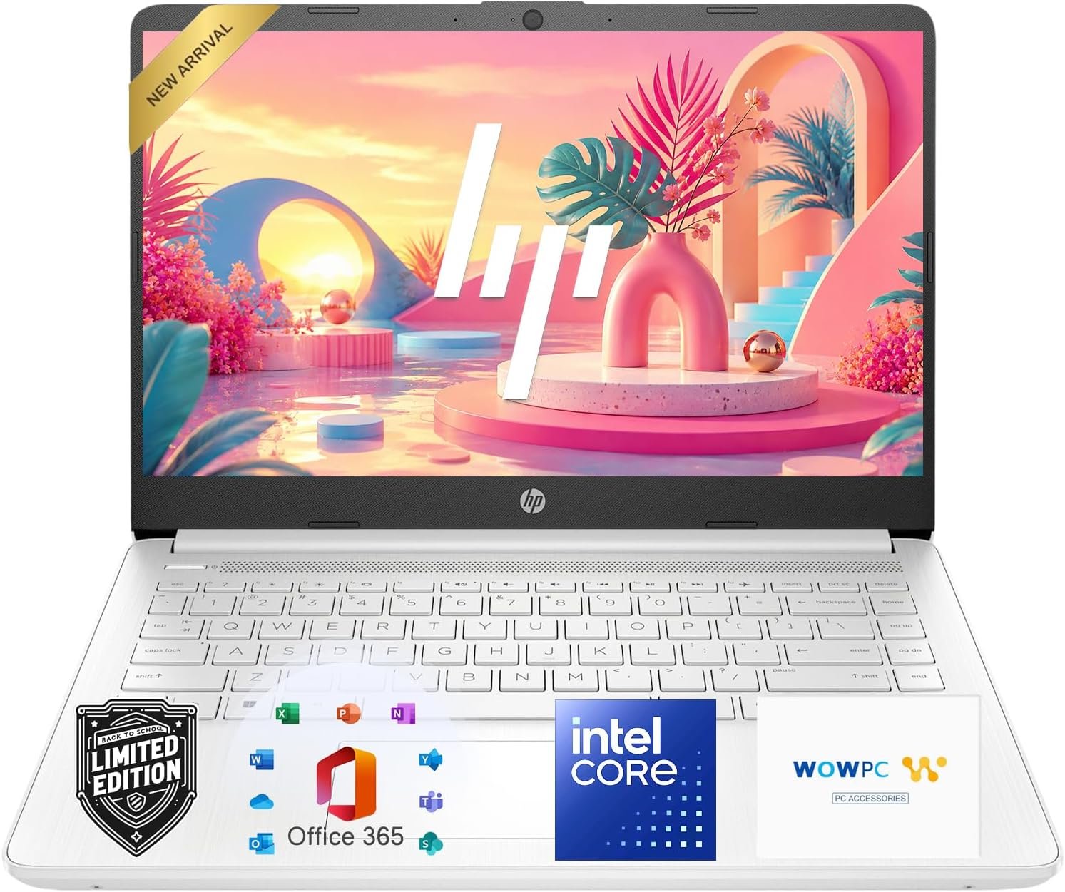 HP 14 inch Laptop, 2027 Edition, Intel N150 CPU, 4GB RAM, 128GB SSD, Windows 11 with Microsoft 365