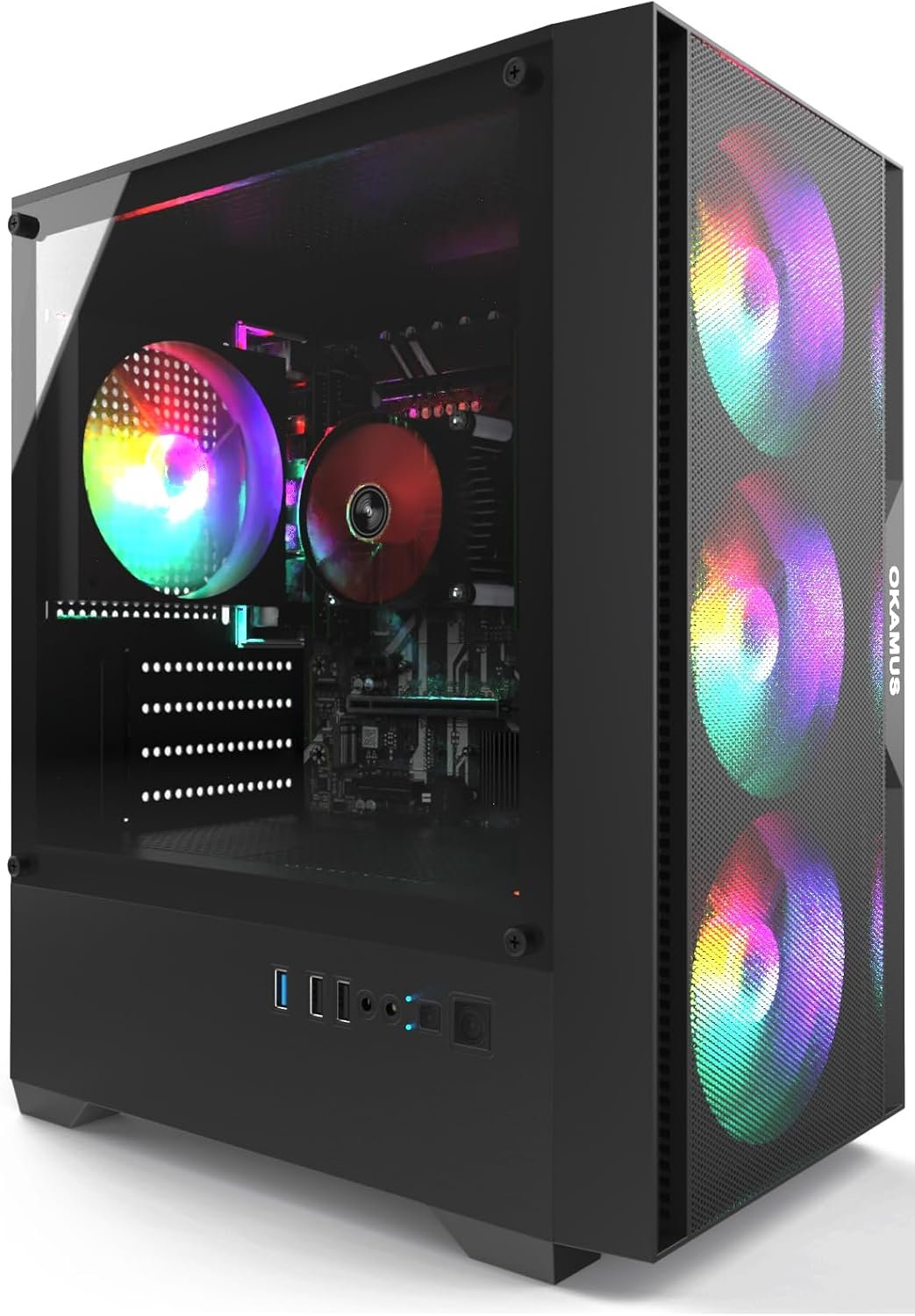 Pre-Built PC, i5 CPU Up to 3.6GHz, Integrated Graphics Only, 256 GB M.2, 8 GB RAM Cheap Budget Gaming PC, RGB Fans x 3, Win 11 Home，WiFi 6 + BT 5.3, 400W PSU (i5+No GPU+8GB+256GB)