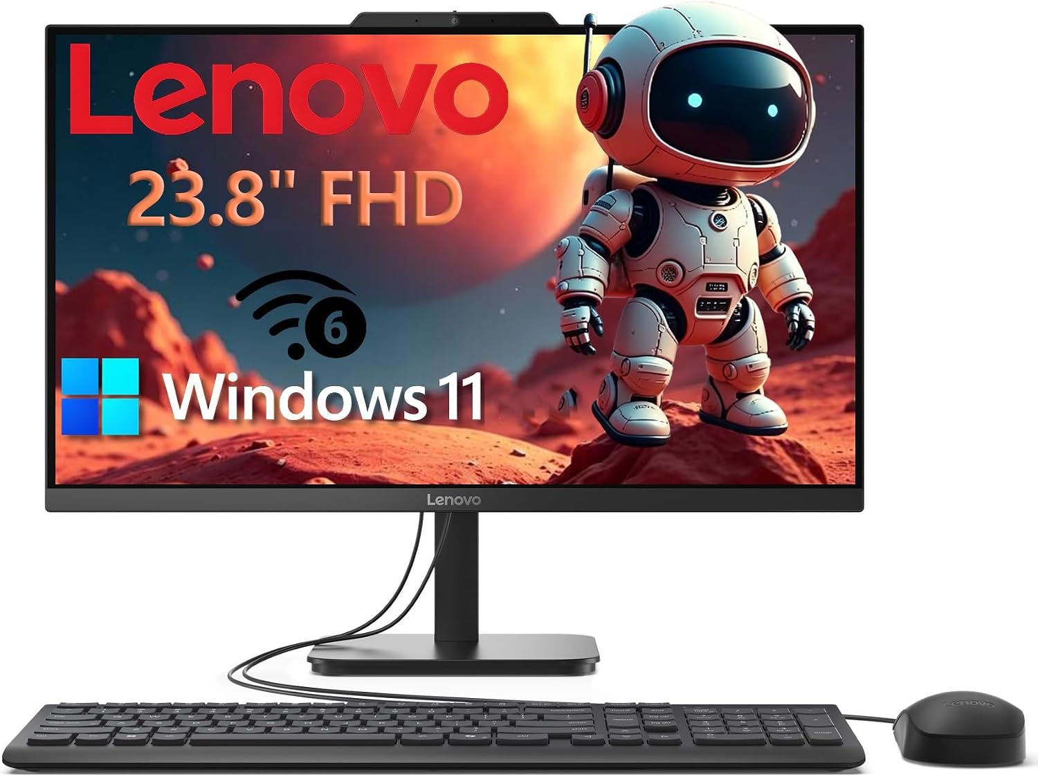Lenovo 23.8″ Intel 4-Core 8GB 256GB SSD All-in-One Desktop Computer