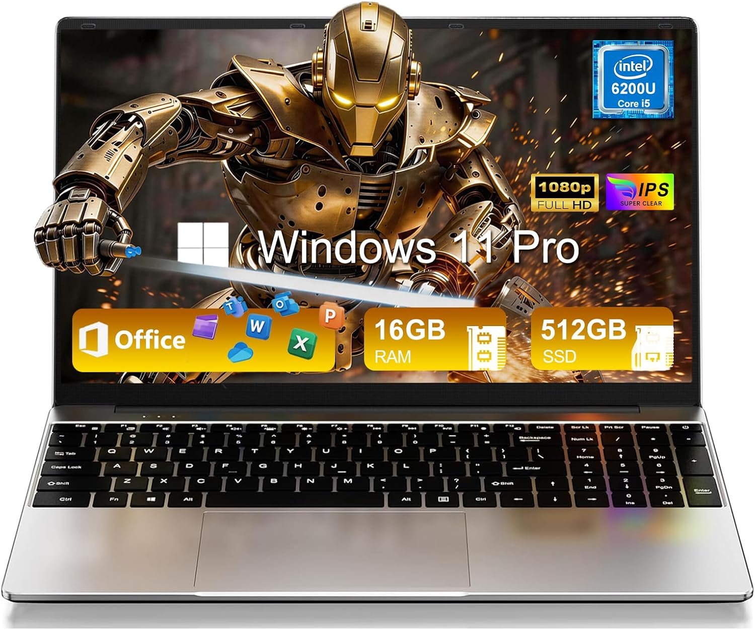 2026 Premium 15.6″ FHD Business Laptop Computer, 16GB RAM 512GB SSD, Core i5(up to 2.8Ghz), Windows 11 Pro, Backlit Keyboard, Numeric Keypad, Slim Student Notebook PC