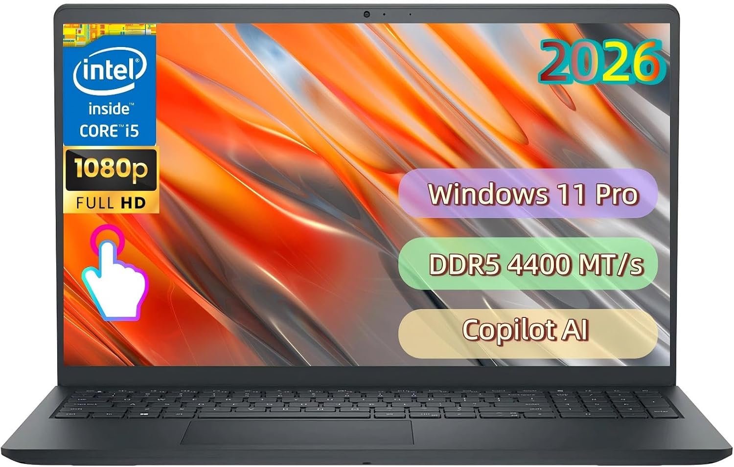 Dell 15.6″ FHD Touchscreen Laptop, Intel 13th Gen Core i5-1334U, 16 GB DDR5