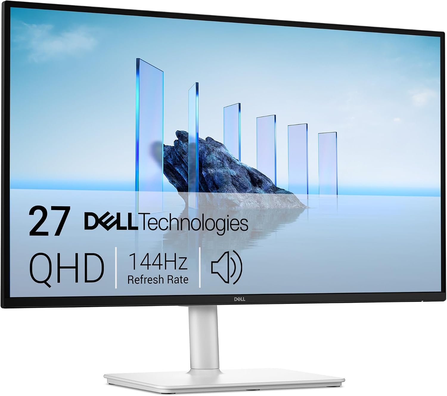 Dell 27 Plus QHD USB-C Monitor – S2725DC – 27-inch QHD (2560×1440) 144Hz 1ms Display, 2 x 3W Speakers, USB-C/HDMI/DisplayPort 1.4 Connectivity, Height/Tilt/Pivot/Swivel, AMD FreeSync – Ash White