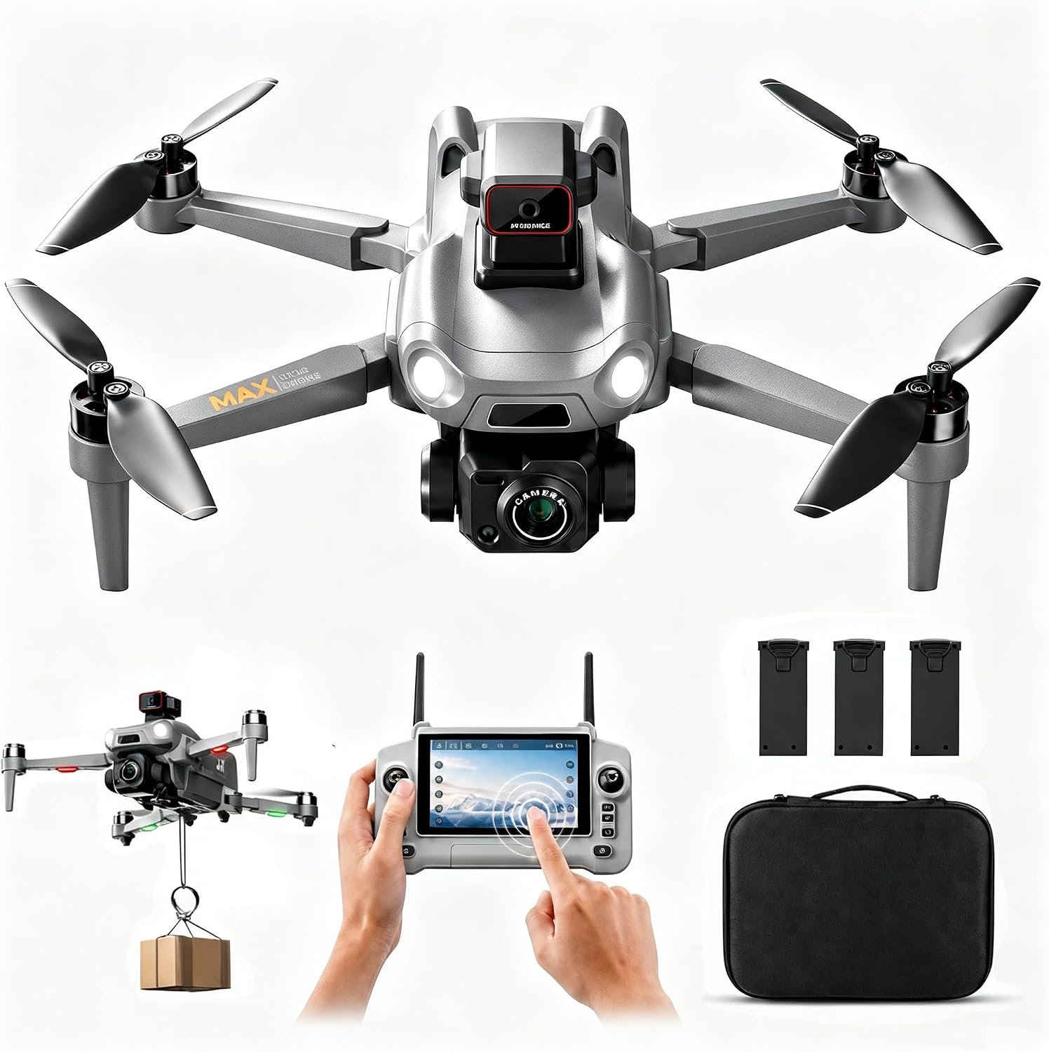M24 Drones with Camera for Adults 8K, GPS Drone with 4.5″ Touch Screen
