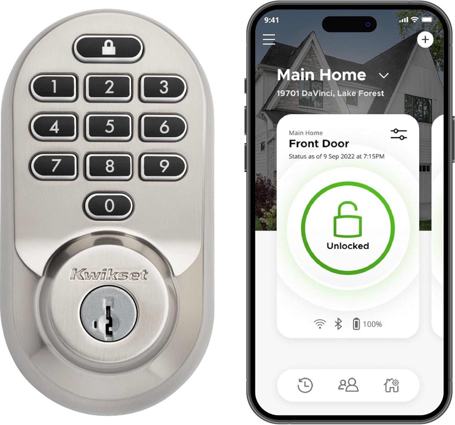 Kwikset 938WIFIKYPD-15S Halo Wi-Fi Enabled Smart Lock Deadbolt with Keypad and SmartKey Backup Satin Nickel Finish