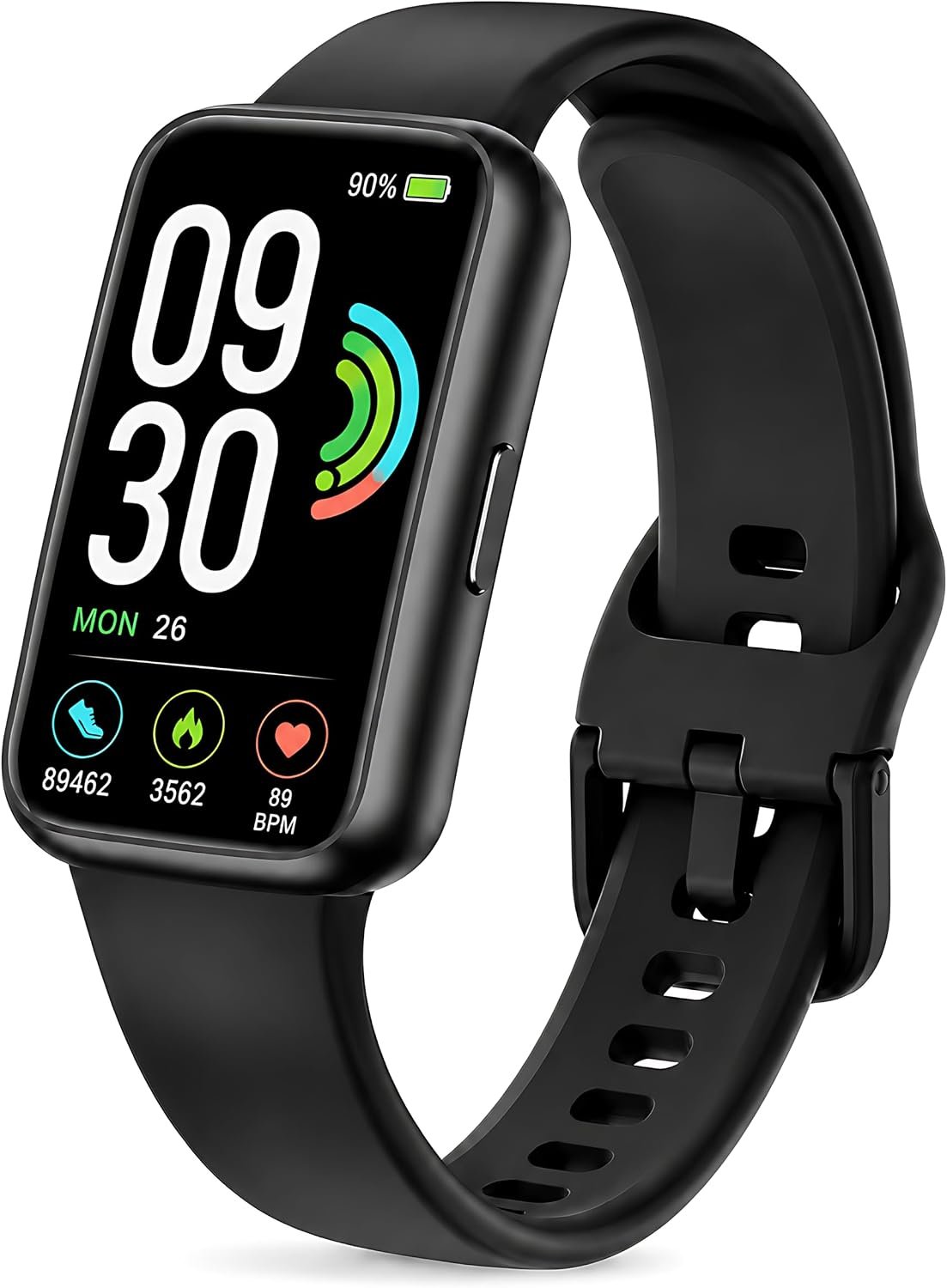 Fitness Tracker for Men & Women with 1.47” HD Display, Heart Rate & SpO2 Tracking, Sleep & Activity Monitor, 100+ Sports Modes, 3ATM Waterproof Smart Band, Suitable for Android & iOS, Black