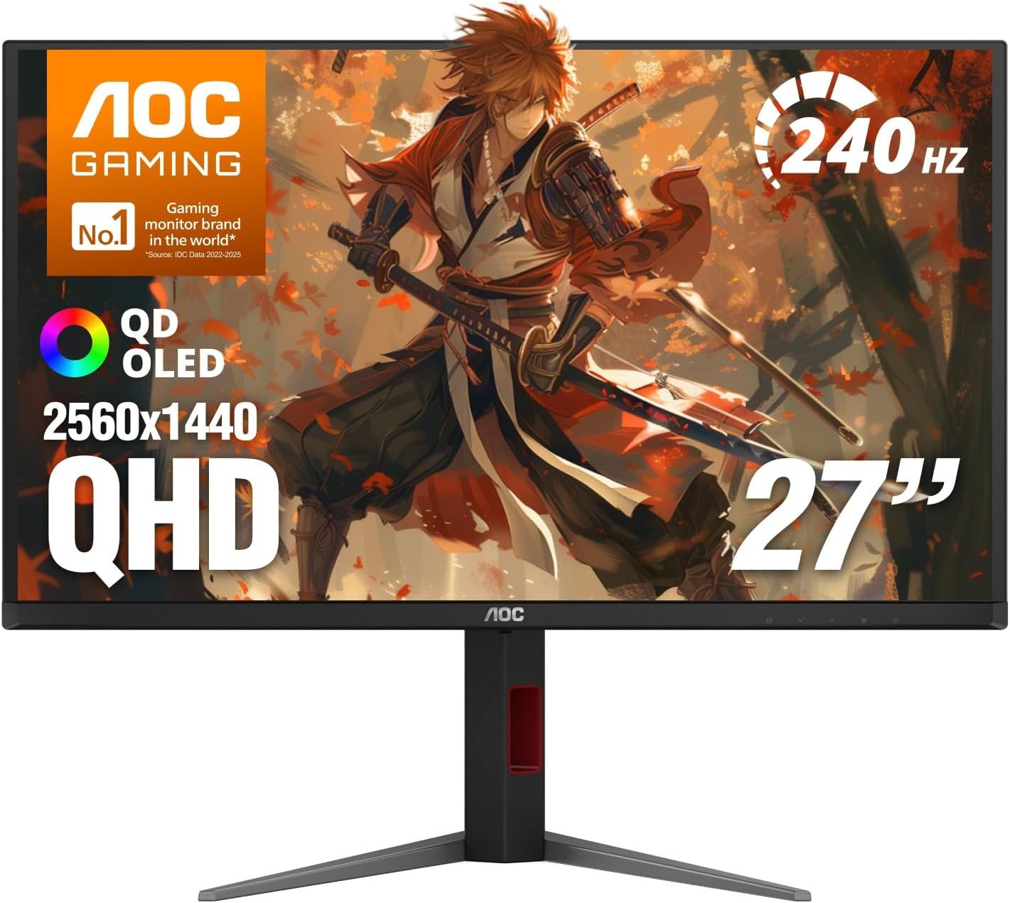 AOC 27″ Gaming Monitor QHD 240Hz QD OLED NVIDIA G-SYNC Compatible Q27GAZDV