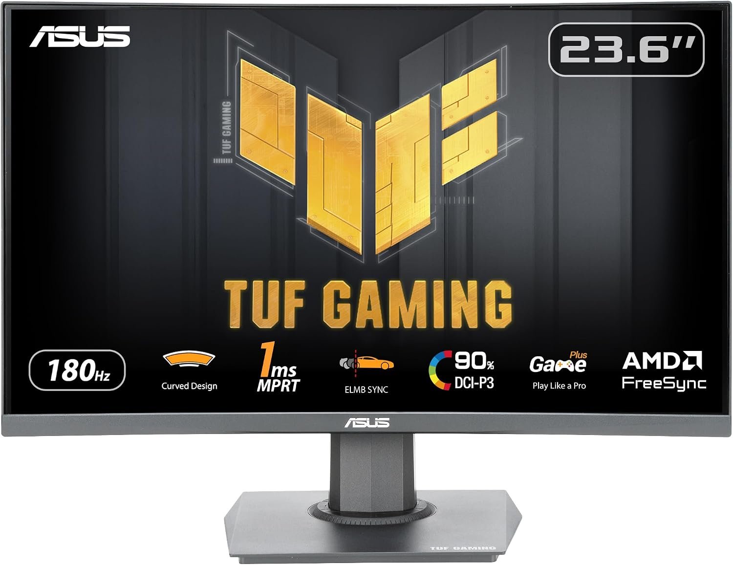 ASUS TUF Gaming 24 Inch 1080p 180Hz Curved FreeSync Gaming Monitor
