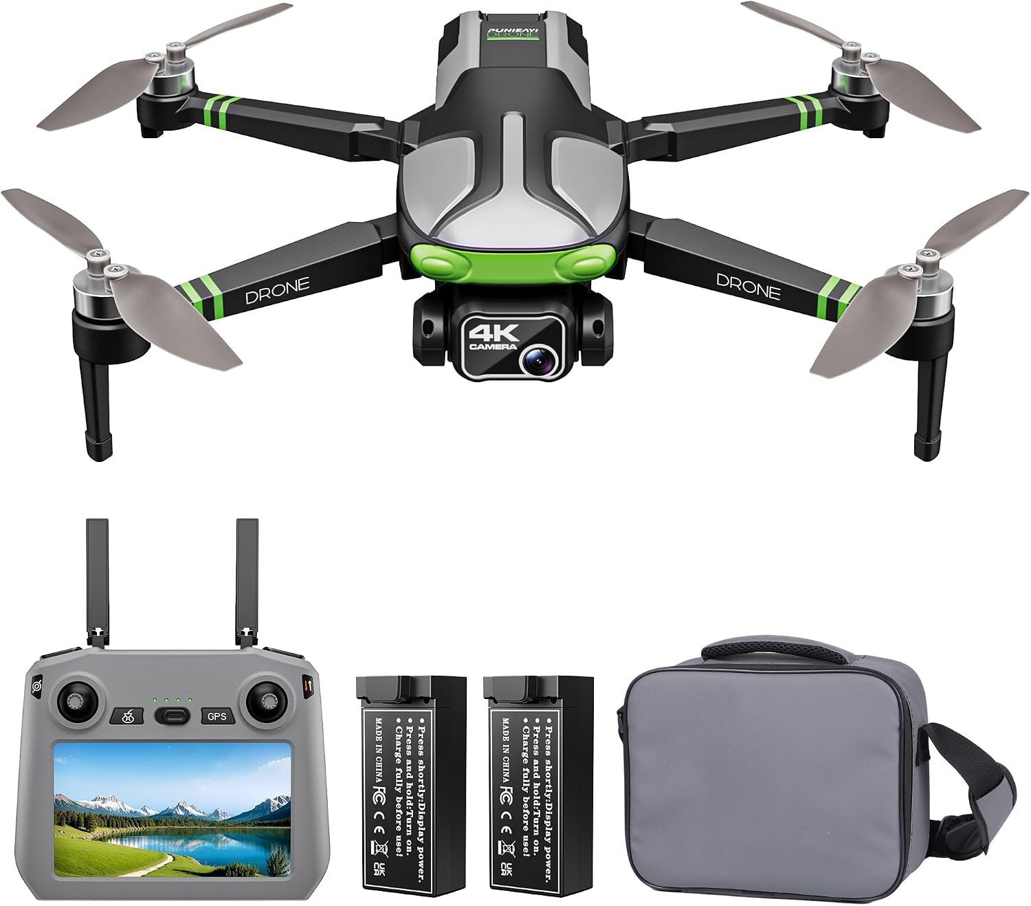 Drones with Camera for Adults 4K, 5.7″ FPV Touchscreen, Auto Return, Follow