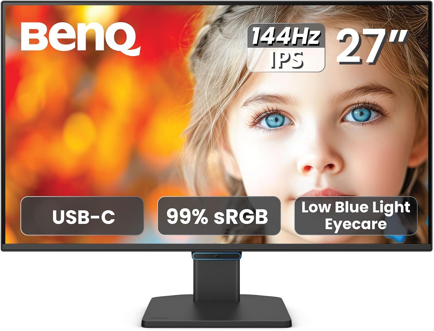 BenQ GW2790C 27″ IPS Computer Montior 1080P FHD 144Hz Game-Ready, Home Office, USB-C, Visual Optimizer, Flicker-Free, Low Blue Light, Ultra Slim Bezel, TUV-Certified, Eye-CareU
