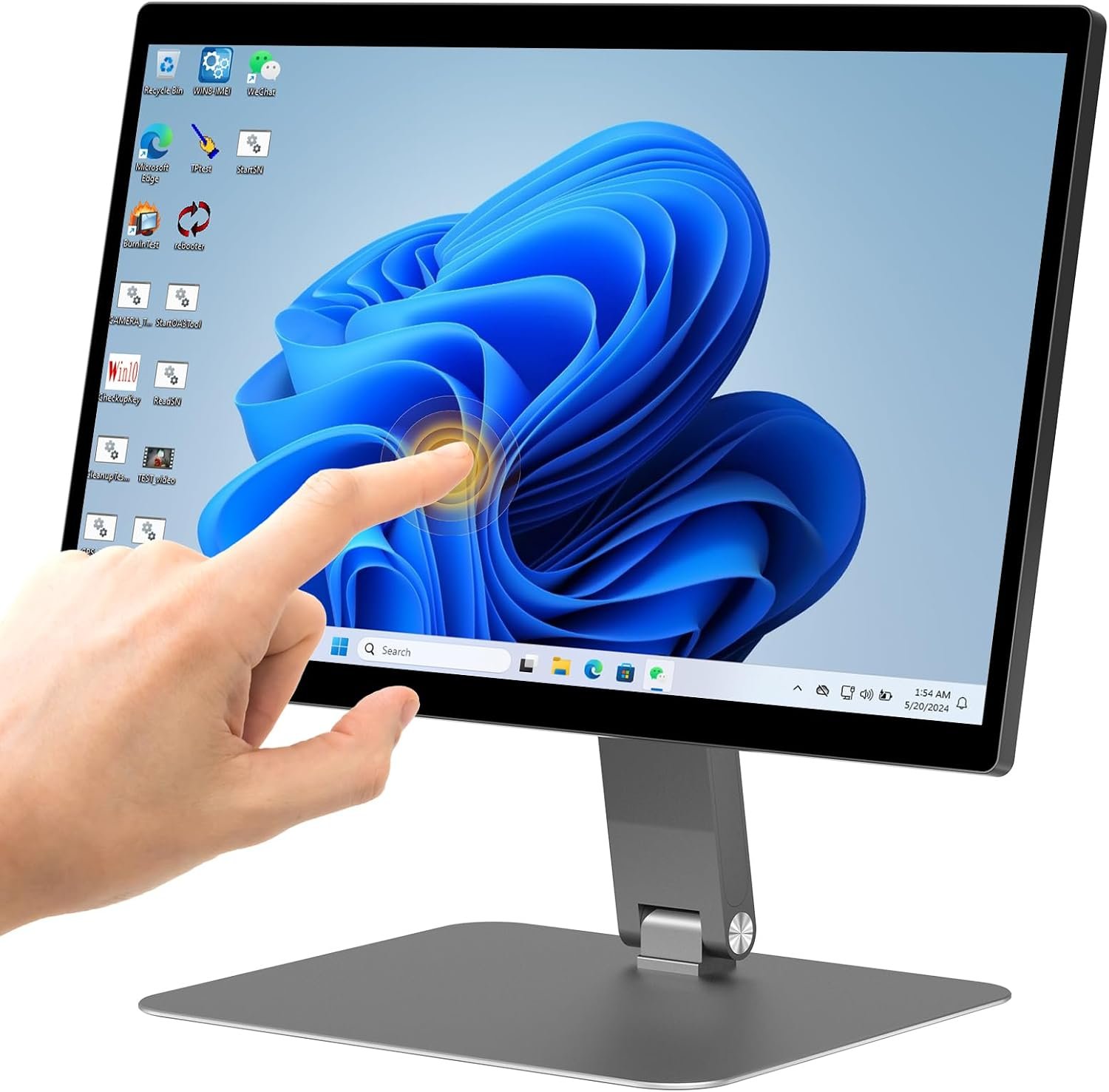 15.6″ All-in-One Desktop Computers, FHD 360°Adjustable Touchscreen Win 11 Pro Industrial Tablet PC N5095 8GB RAM 128GB ROM, HDMI 2.0 WiFi 5 Bluetooth 5.0 for Office/Automation/Kiosk/Bar/Warehouse
