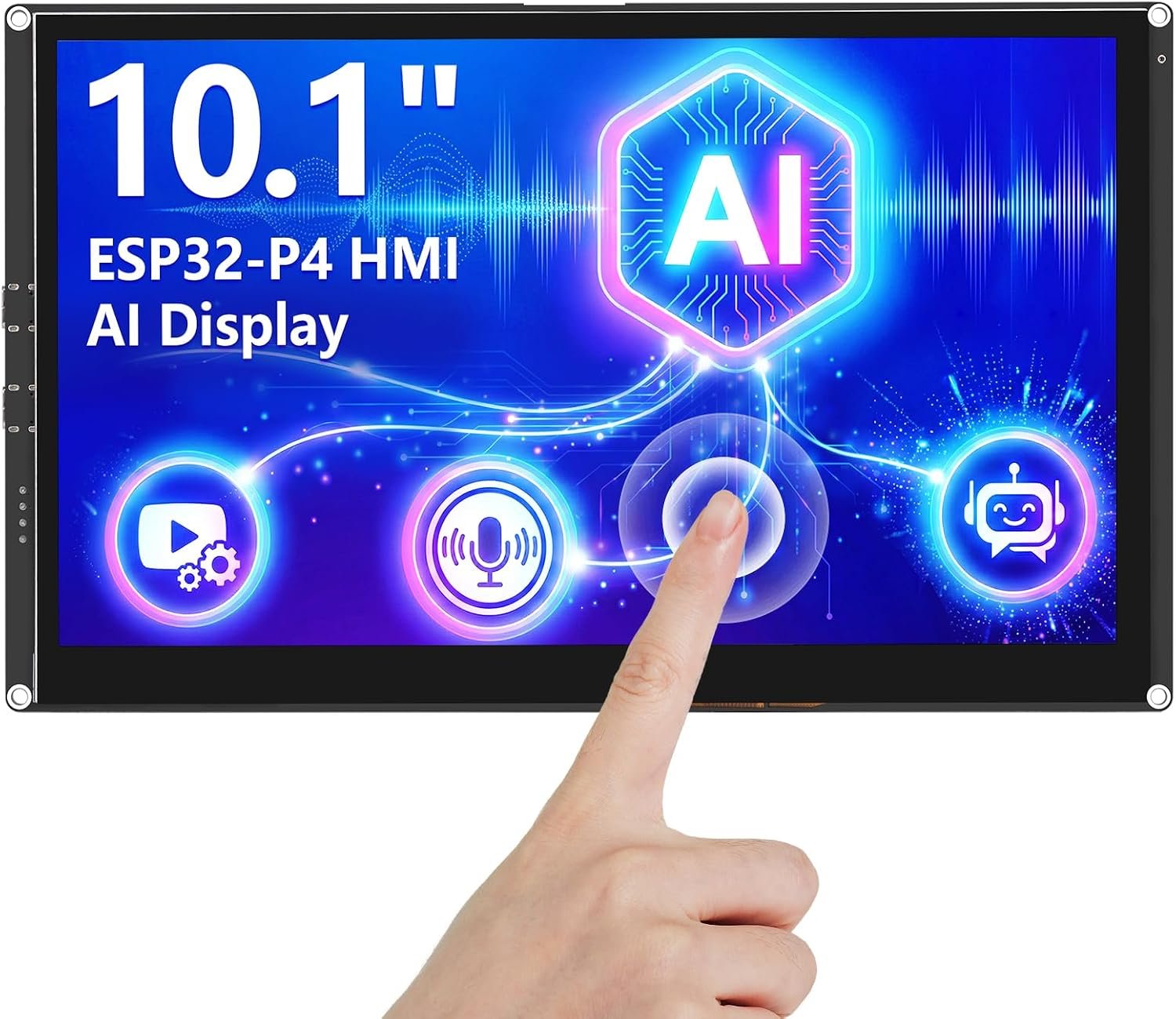 ELECROW ESP32 Display 1024×600, 10.1″ HMI ESP32-P4 Touch Screen Support AI