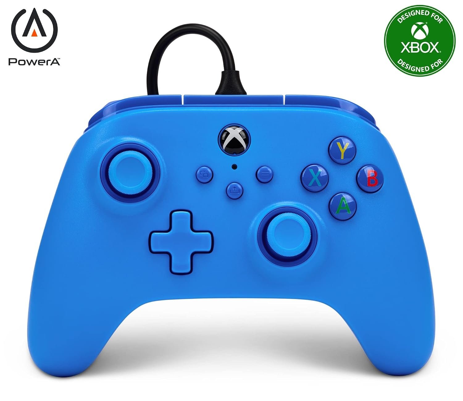 PowerA Wired Controller for Xbox Series X|S – blue, gamepad, video game/gaming controller, works with Xbox One, Officially Licensed