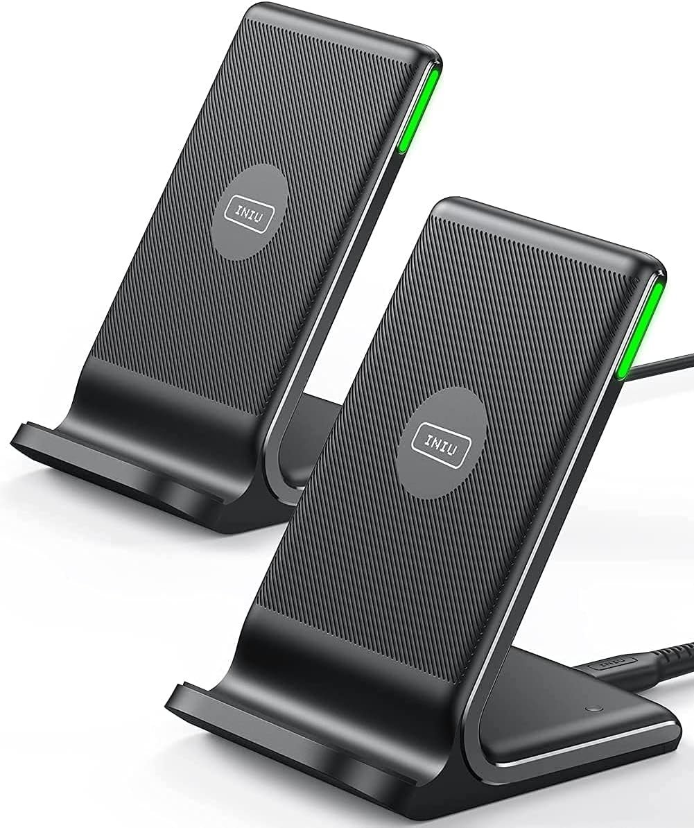 INIU Wireless Charger, [2-Pack] 15W Fast Wireless Charging Station with LED