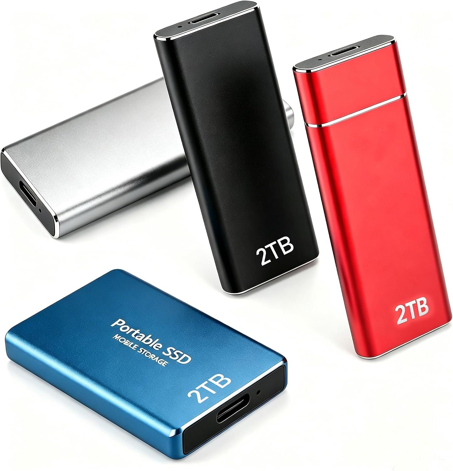 Portable SSD External Hard Drive, Ultra Slim External HDD Store USB 3.0 Type-C External Solid State Drive for Creators, Gaming, Compatible with Mac, PC, Phone