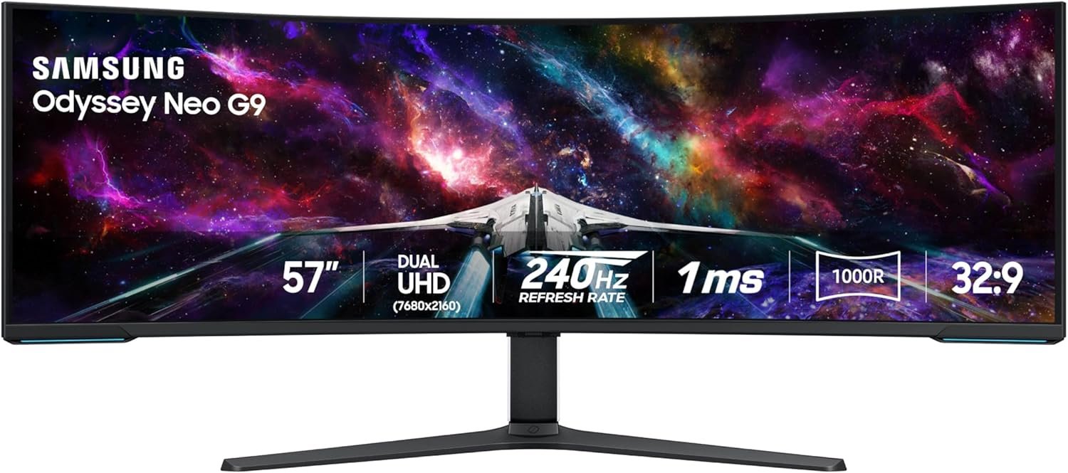 Samsung 57″ Odyssey Neo G9 (G95NC) Dual 4K UHD 1000R Curved Gaming Monitor