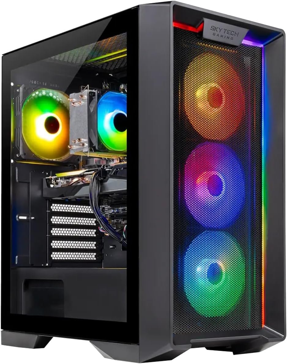 Skytech Gaming PC Desktop, Ryzen 5 5500, RTX 3050, 16GB RAM, 1TB SSD