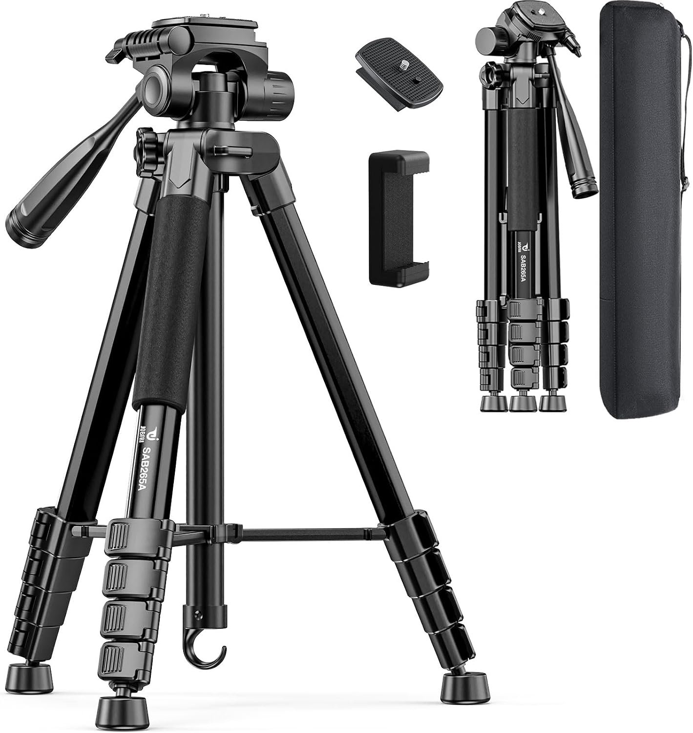 73″ Camera Tripod for Camera and Phone, Aluminum Travel Tripod