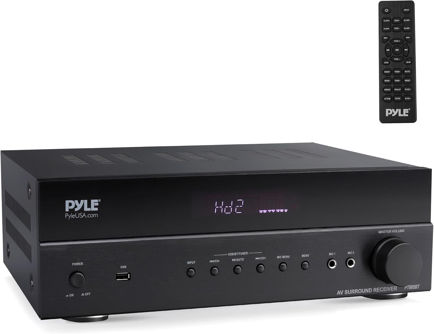 Pyle 5.2 Channel Hi-Fi Home Theater Receiver – 1000W MAX Wireless BT Surround Sound Stereo Amplifier System with 4k Ultra HD Support, MP3/USB/DAC, Ideal for Immersive Home Audio Experience
