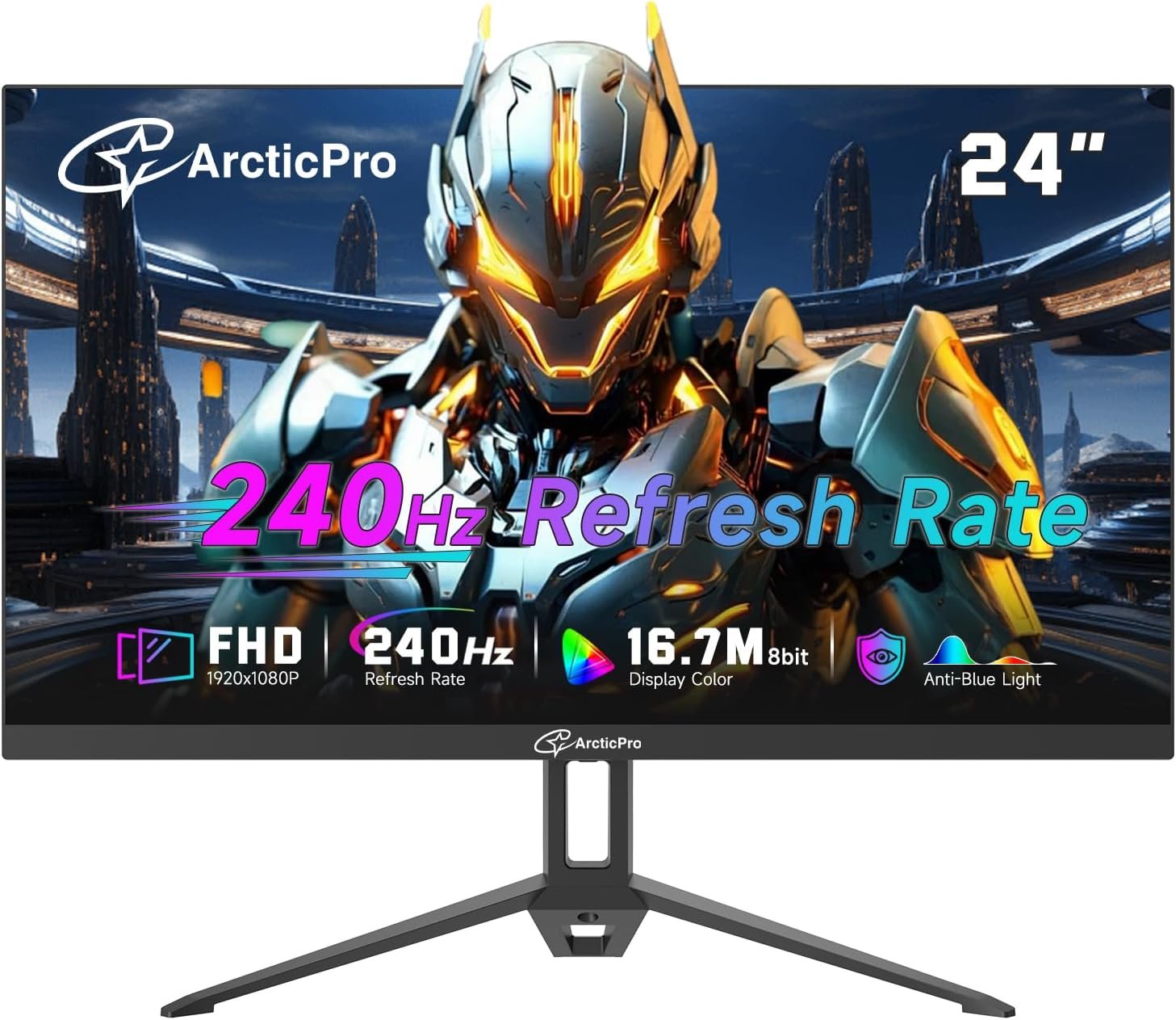 ArcticPro 24 Inch 240Hz Gaming Monitor, FHD 1080p Monitor, Adaptive Sync