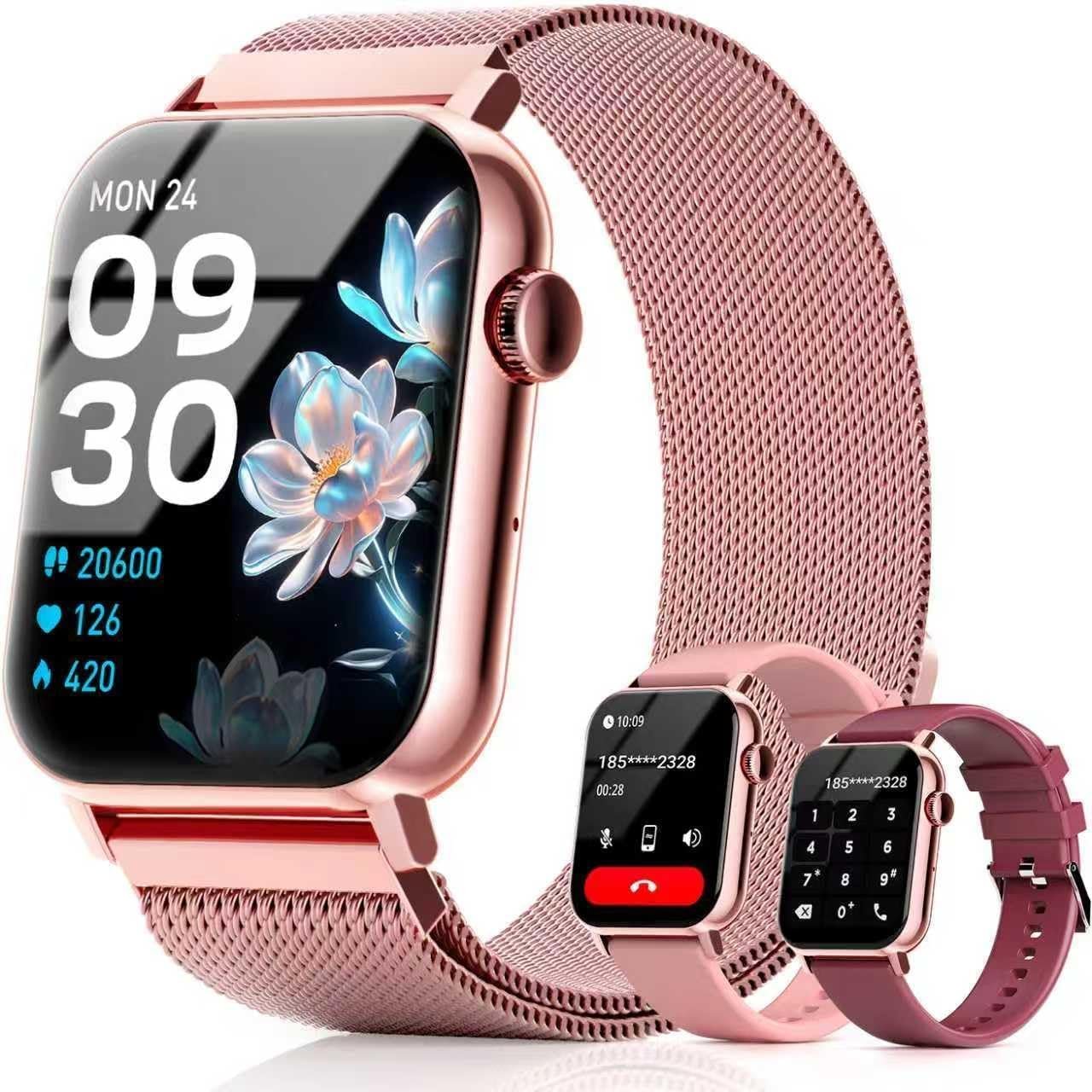 Smart Watch for Women, 1.83”HD with Bluetooth Answer/Make Calls, 3 Bands, Fitness Tracker Heart Rate Sleep Monitor, 120+ Sport Modes, IP68 Waterproof, 7 Day Battery, Smartwatch for Android iPhone