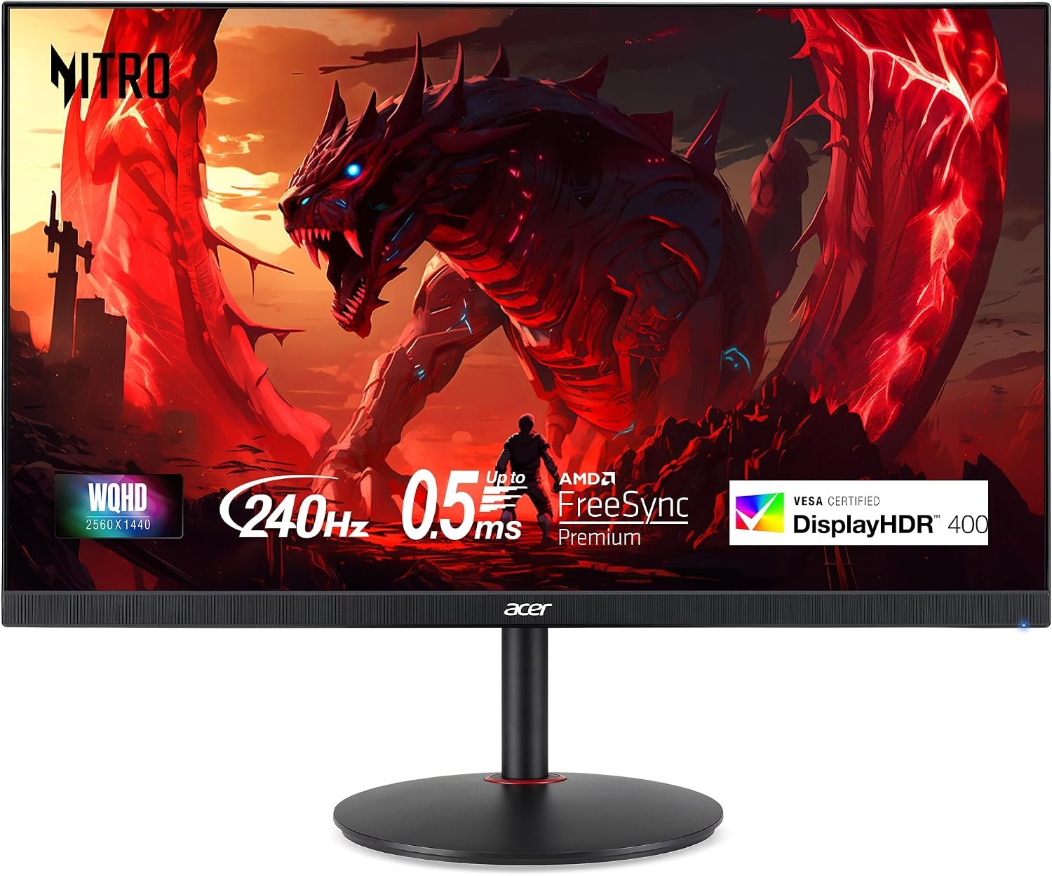 MONITOR Acer Nitro 27in QHD 2560×1440 IPS 240Hz Gaming XV272U W2bmiiprx
