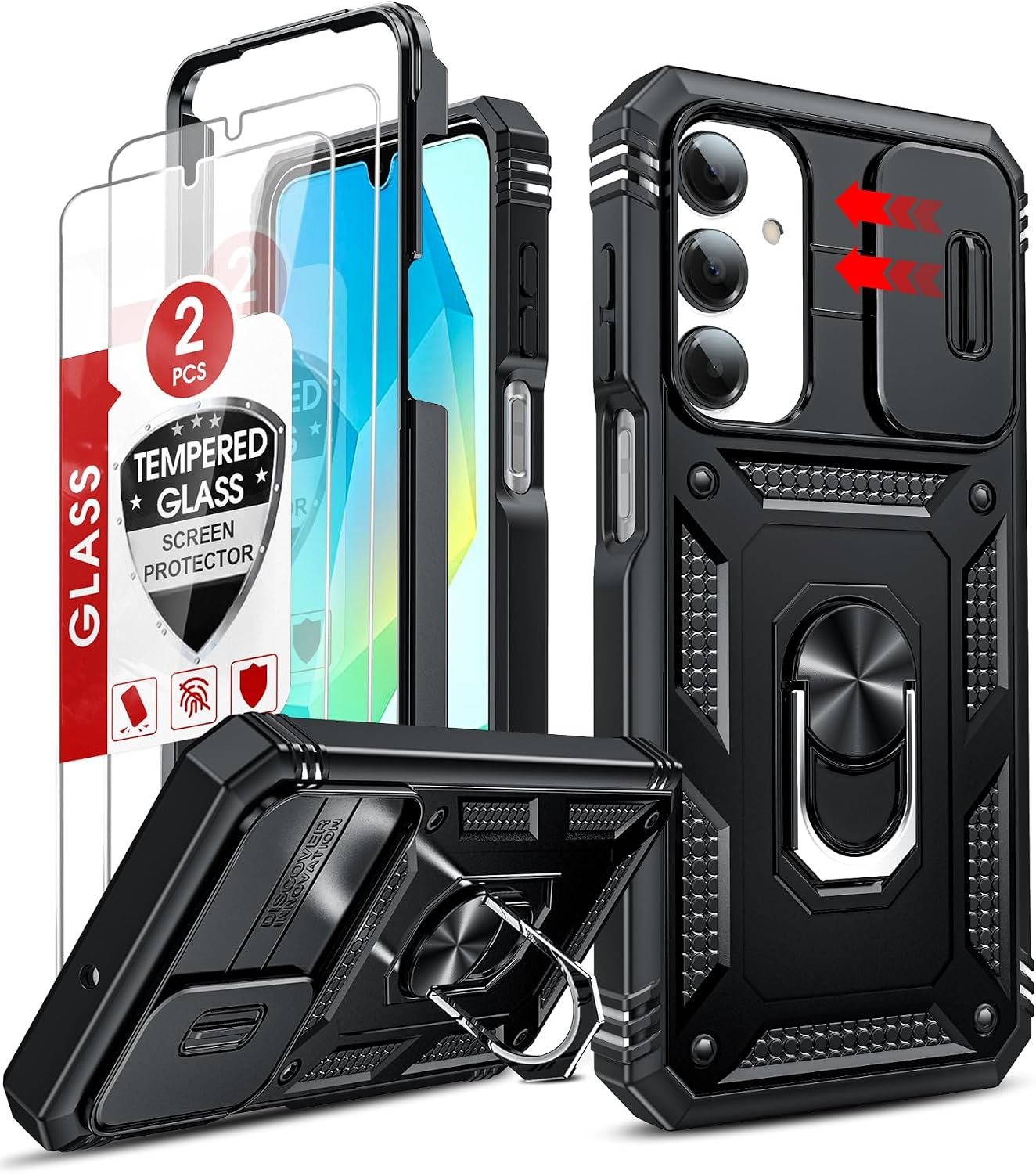 LeYi for Samsung Galaxy A17/A16-5G Phone Case with Screen Protector [2 PCS]