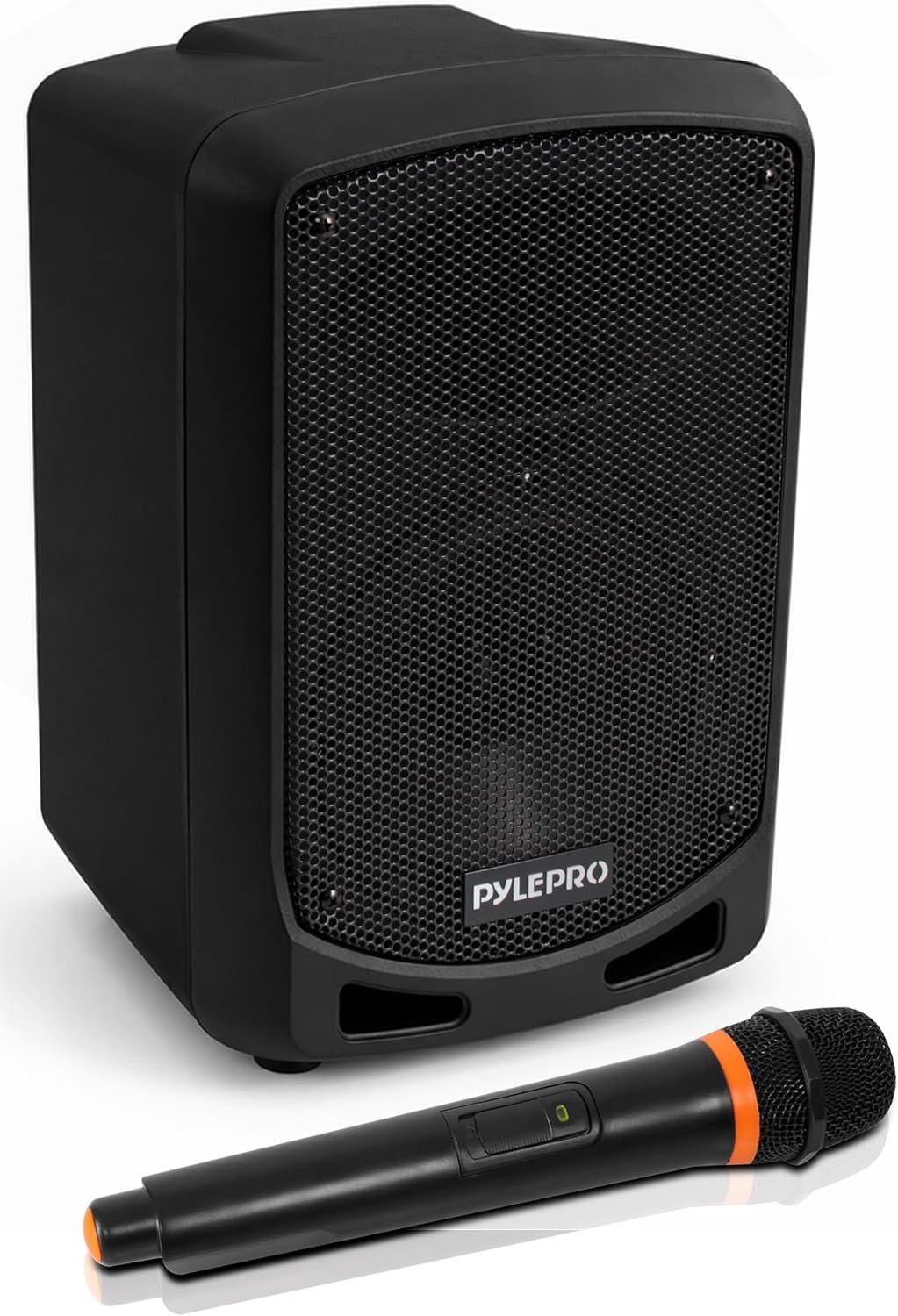 Pyle Portable Bluetooth PA Speaker System – Indoor Outdoor Karaoke Sound System w/Wireless Mic, Audio Recording, Rechargeable Battery, USB/SD Reader, Stand Mount, for Party, Crowd Control – Pyle