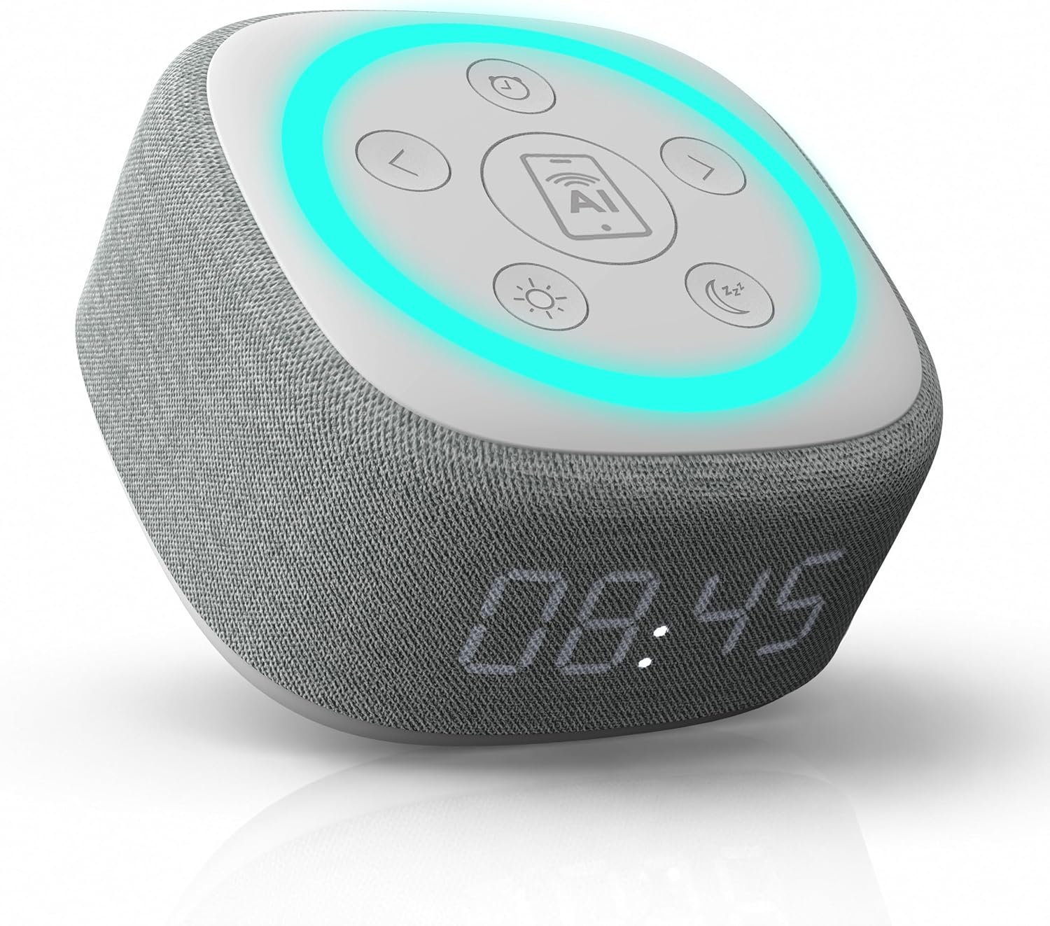 Gemini Home Speaker with AI Voice Assistant Access, Clock, White (BRS-180)