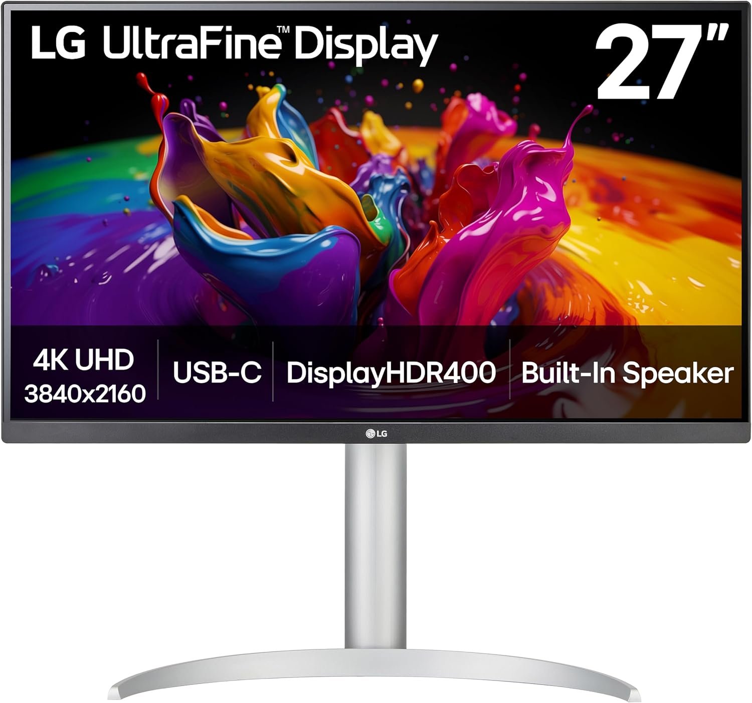 LG 27UP850K-W 27-inch Ultrafine 4K UHD IPS DisplayHDR 400 Computer Monitor