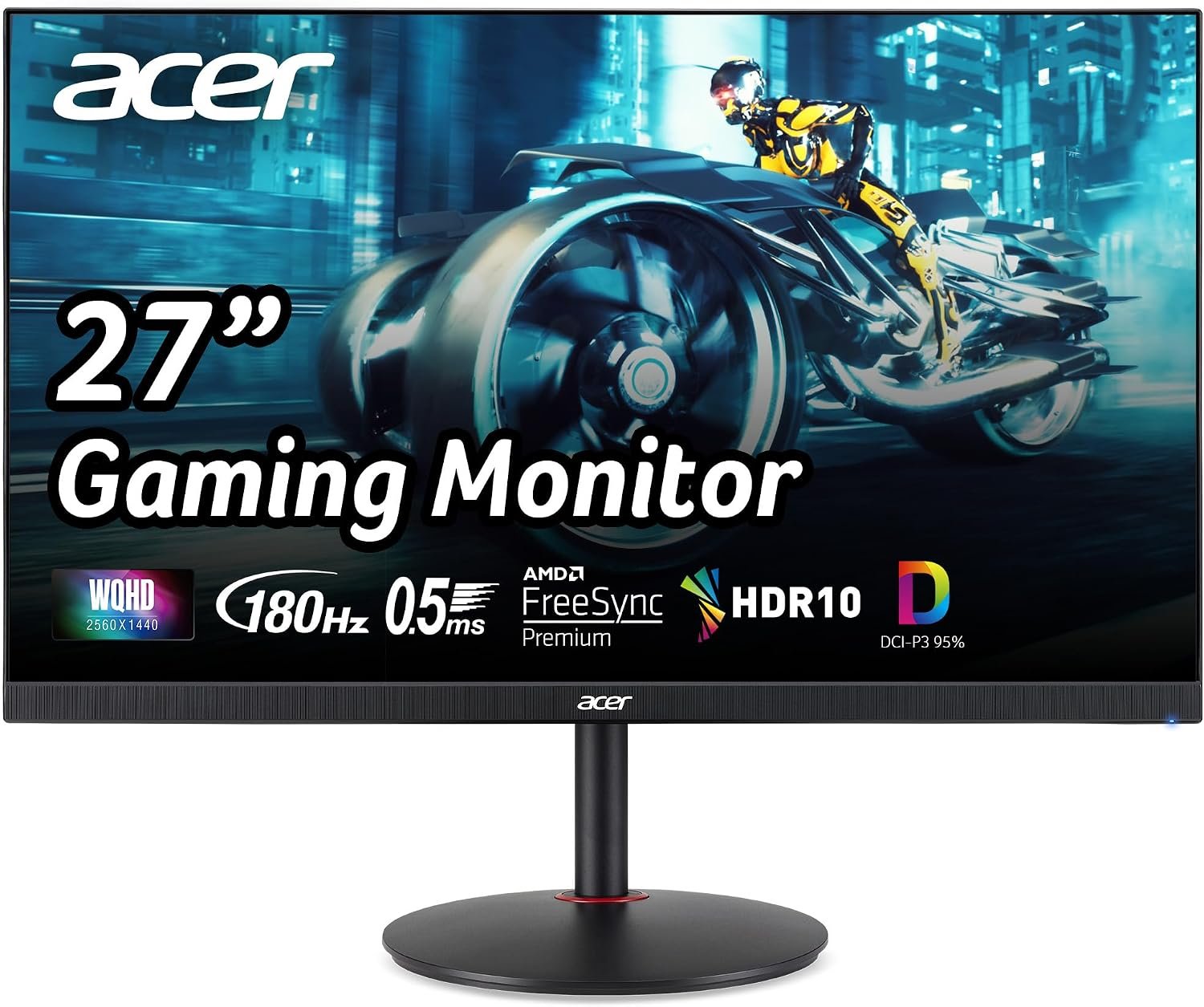 Acer Nitro 27in QHD 2560×1440 IPS 180Hz Gaming Monitor XV271U M3bmiiprx