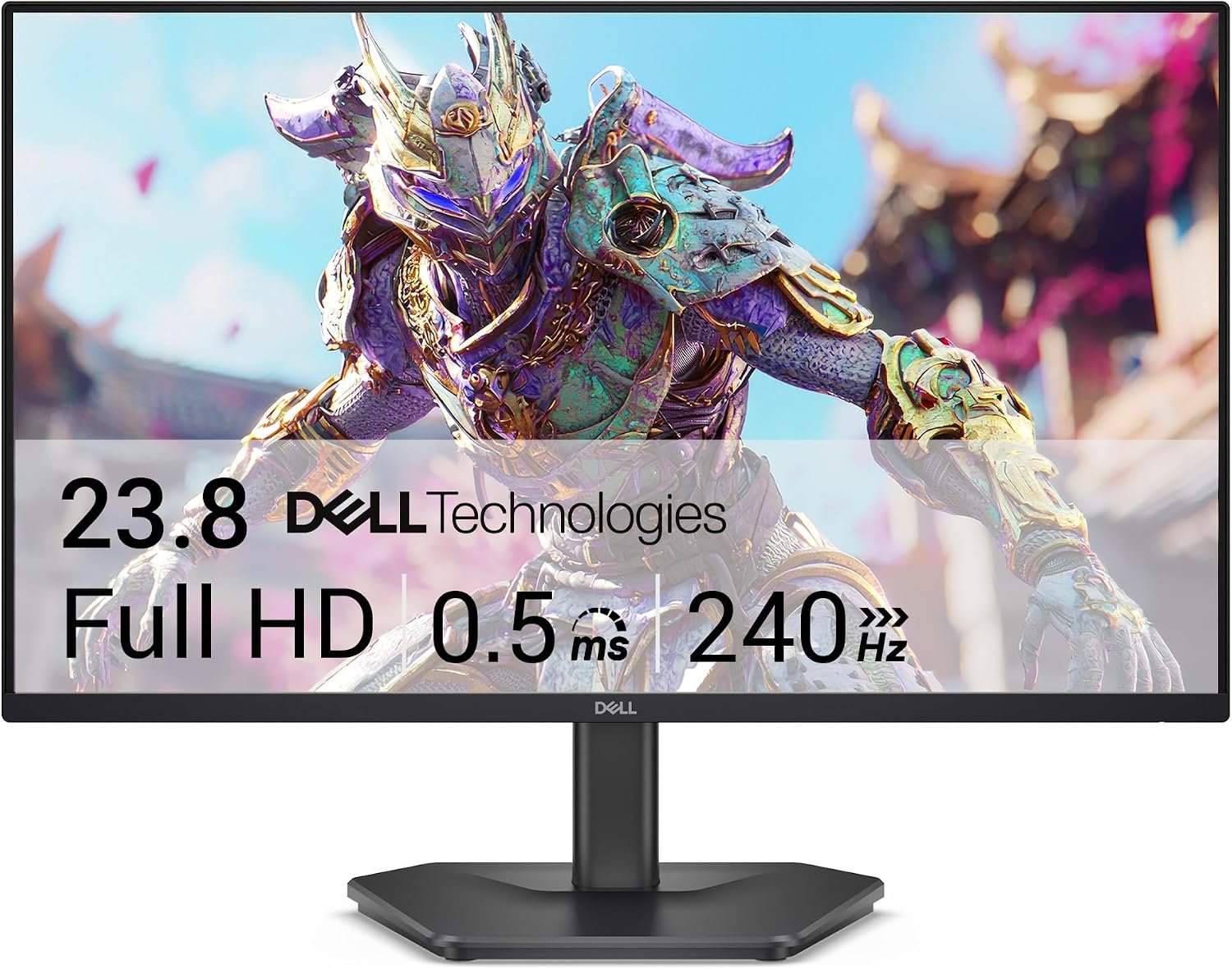 Dell 24 240Hz Gaming Monitor – SE2426HG – 23.8-inch FHD (1920×1080) 240Hz Display, in-Plane Switching (IPS) Technology, AMD FreeSync™ Premium, TÜV 3-Star, 2X HDMI, DisplayPort 1.4, Tilt