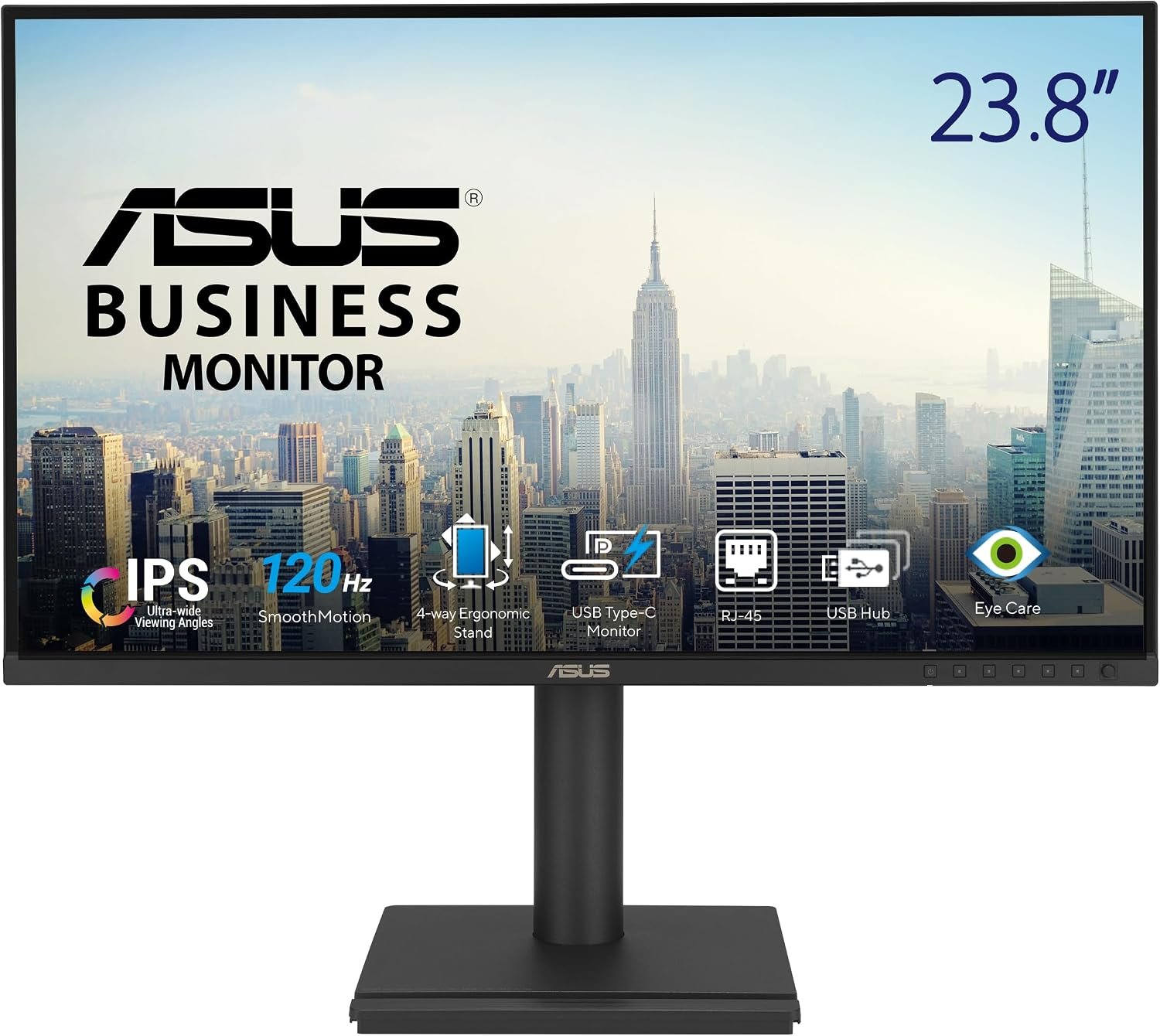 ASUS BE249CGN 24 Inch 1080P 120Hz Computer Monitor, USB-C 96W, HDMI, RJ45