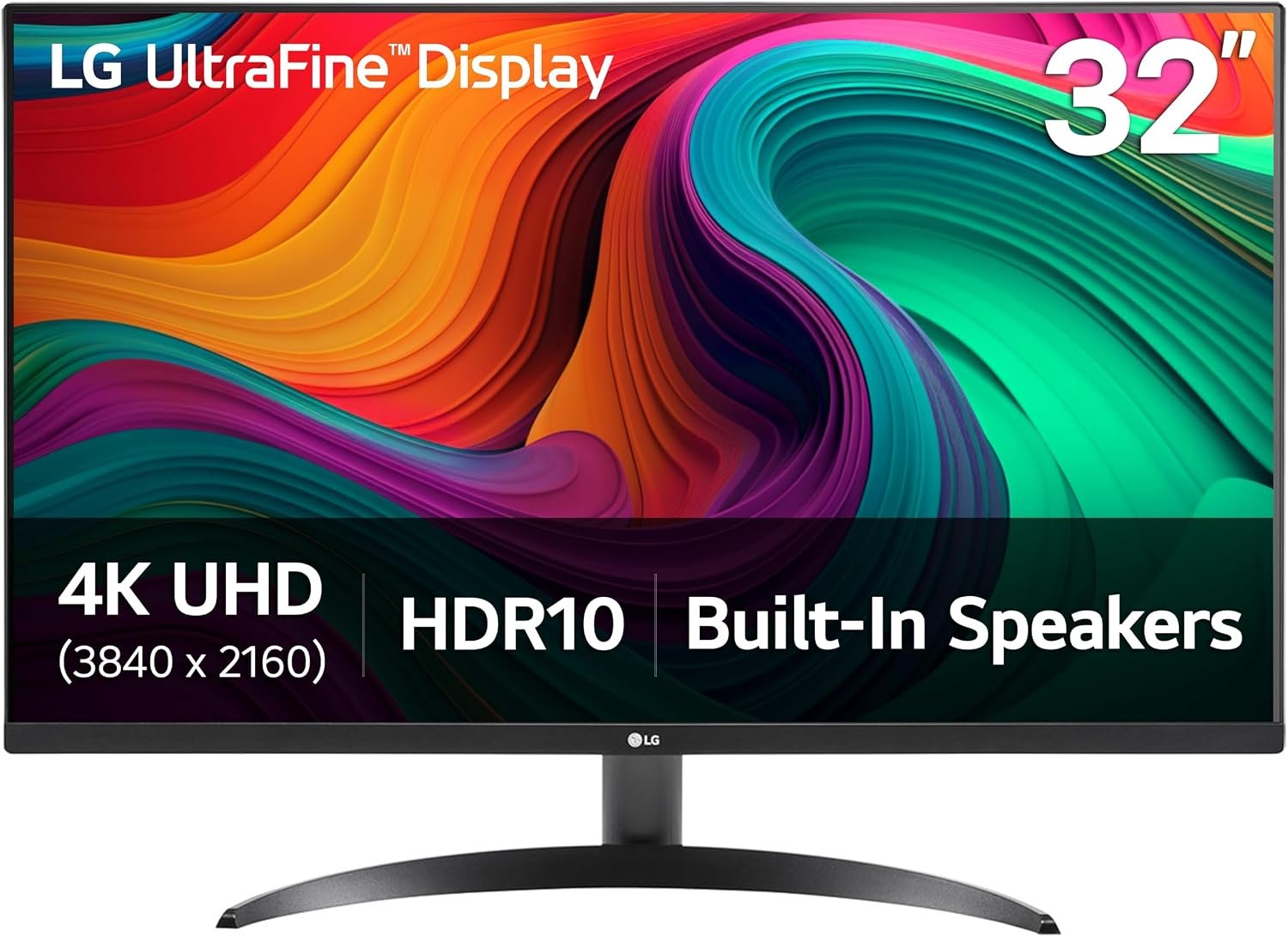 LG 32UR500K-B Ultrafine 32-inch 4K UHD (3840×2160) Computer Monitor HDR10 Built-in Speaker x2 OnScreen Control Reader Mode Flicker Safe Borderless Design HDMIx2 DisplayPort Black