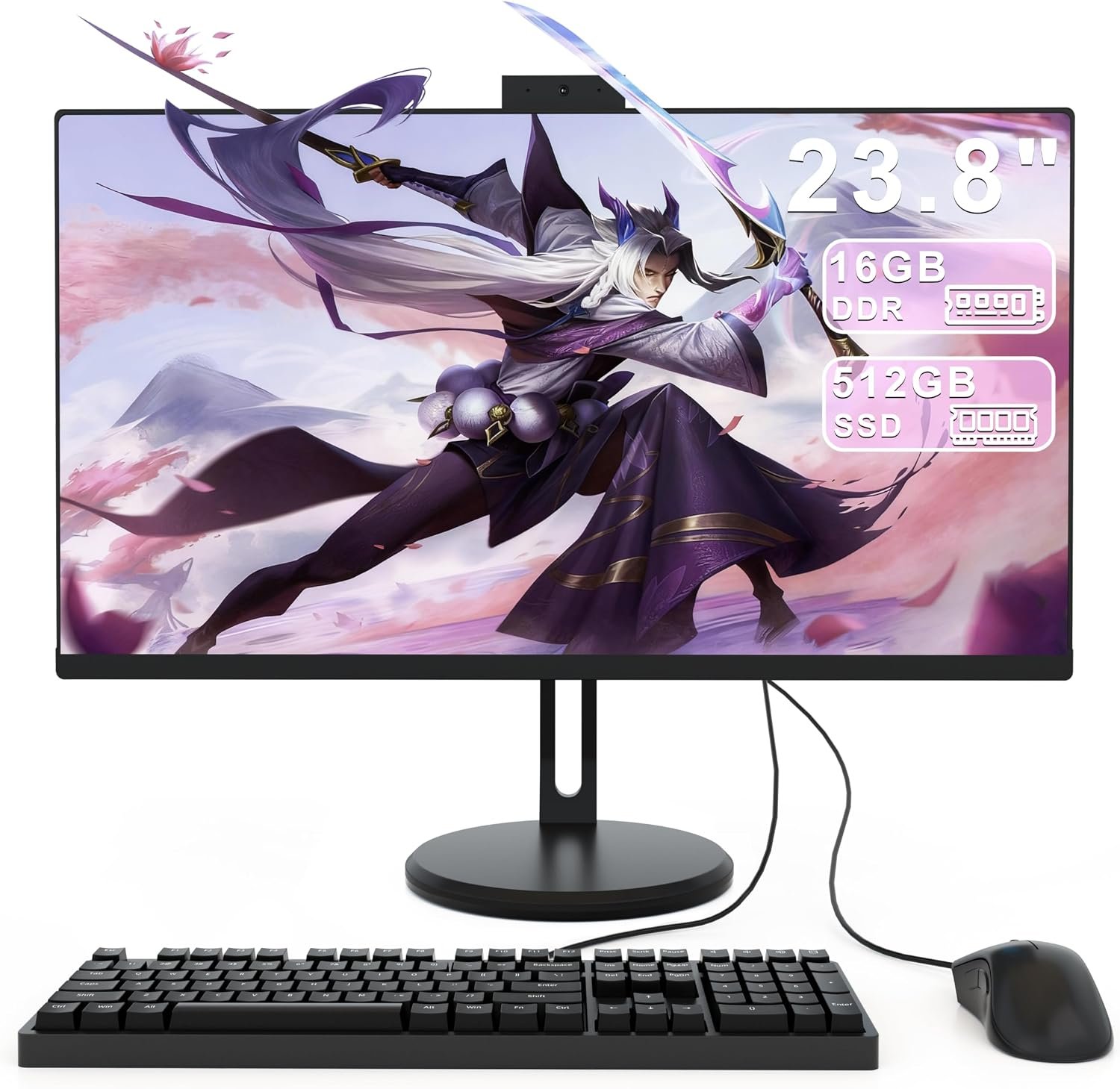 23.8inch IPS All-in-one PC retractable camera, for work and education