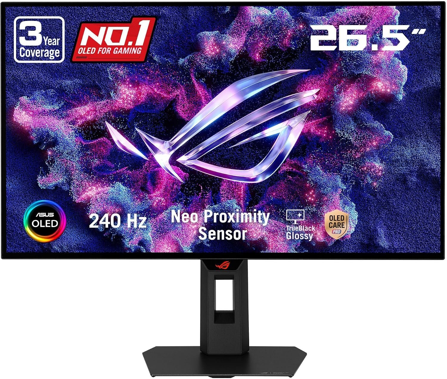 ASUS ROG XG27AQDMGR 27 Inch 1440p 240Hz Glossy OLED HDR Gaming Monitor