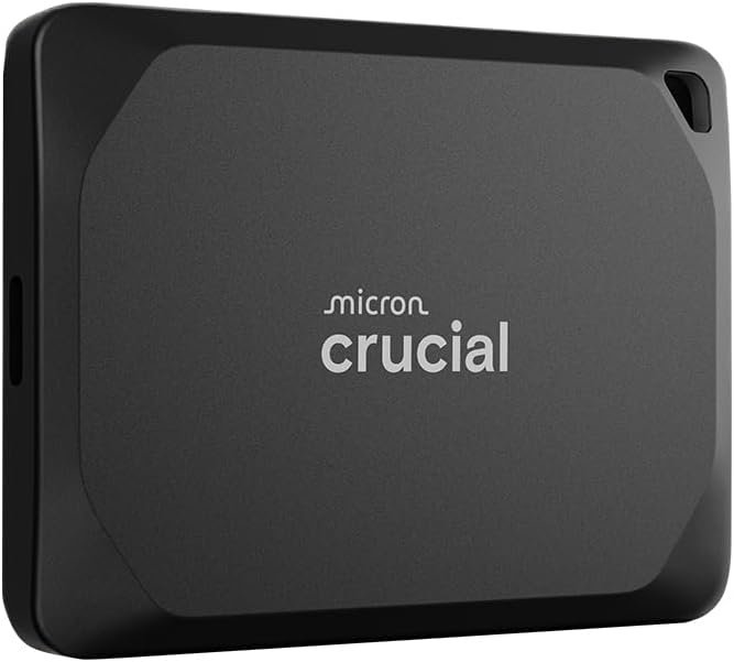 Crucial X10 Pro 1TB Portable SSD, Up to 2100MB/s Read, 2000MB/s Write, 3.2 USB-C, External Solid State Drive, Durable Storage for PC & Mac, for Professional Creators, Black – ‎CT1000X10PROSSD902