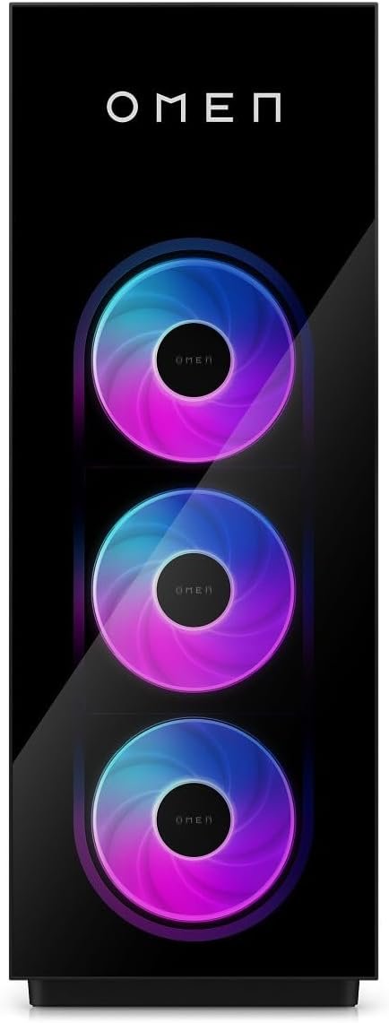 HP 0men Max 45L RTX 5060 Ti, AMD Ryzen 7 7700 CPU, 16GB DDR5 RAM, 1TB Gen4 NVMe SSD, Liquid-Cooled Gaming PC w/ 1200W Platinum PSU, WiFi 6E, Windows 11 Pro, USB-C, Tempered Glass