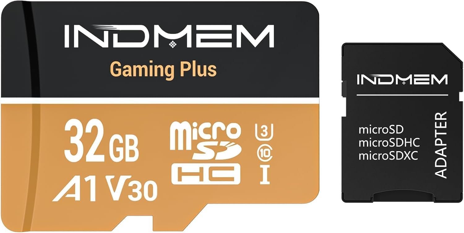 Micro SD Card 32GB High-Speed Performance (90MB/s Read, 25MB/s Write), Compatible with DSLR, Drone, Action Camera & Portable Devices（1 microSD Card +1 Adapter）