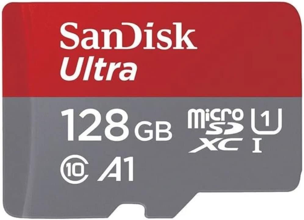 SanDisk 128GB Ultra microSDXC UHS-I Memory Card – Up to 140 MB/s, C10, U1, Full HD, A1, Micro SD Card – SDSQUAB-128G-GN6MN