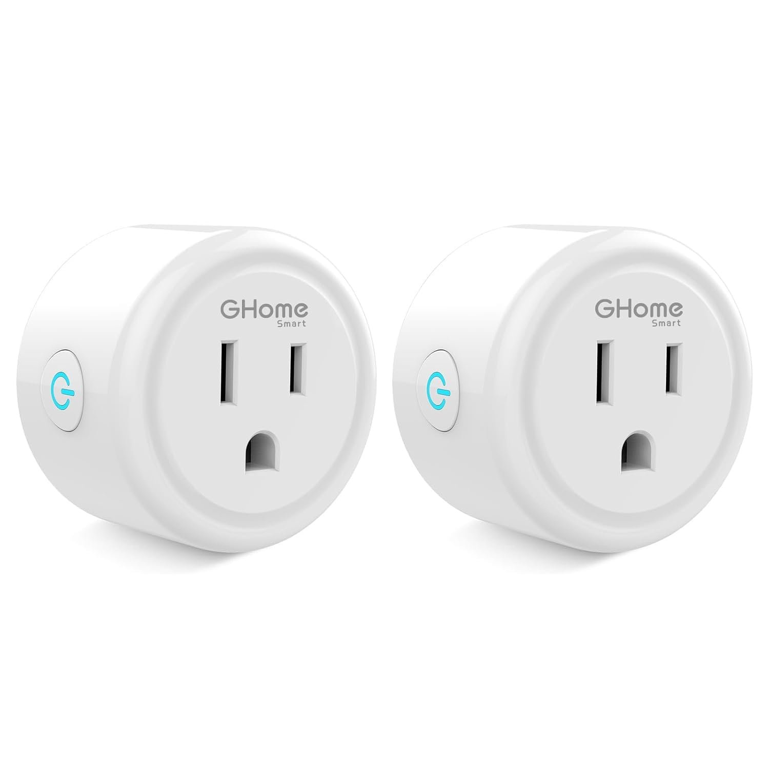 GHome Smart Plug Mini, WiFi Smart Outlet Plug Works with Alexa and Google Home, Timer Outlet with APP Control, Smart Plugs Only Supports 2.4GHz Network, No Hub Required, ETL FCC Listed, White