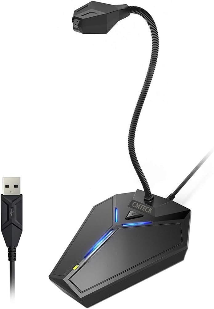CMTECK USB Computer Microphone, Plug & Play, Studio-Quality for PC, Laptop