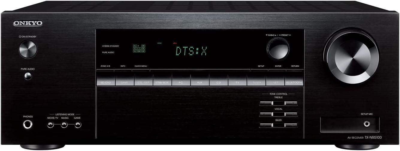 Onkyo TX–NR5100 7.2-Channel 8K Smart AV Receiver – Black