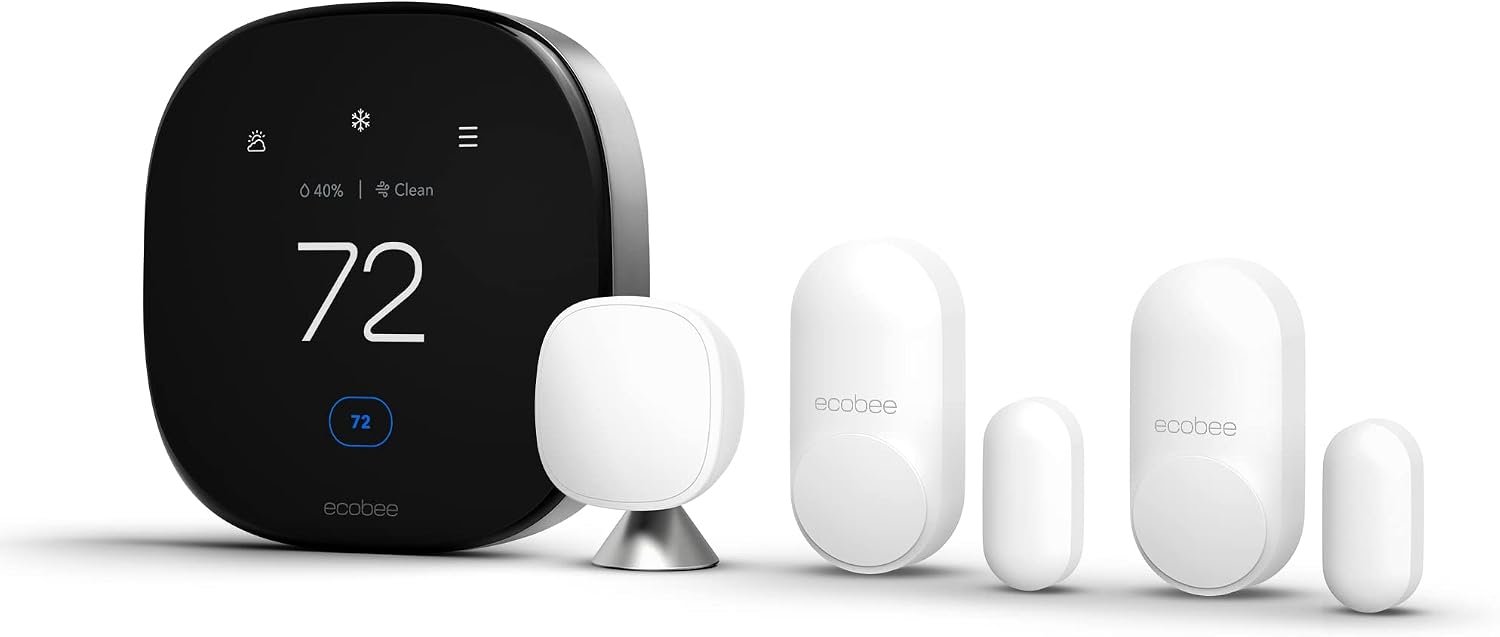 ecobee Comfort and Security Bundle, Smart Thermostat Premium & SmartSensor