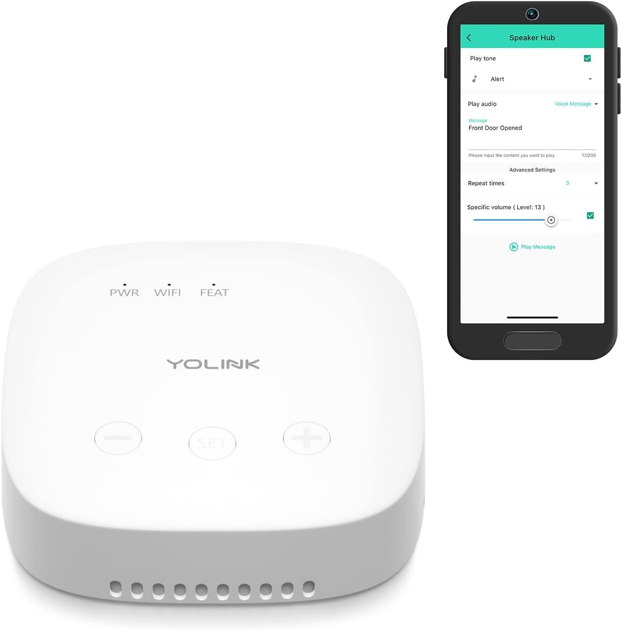 YoLink SpeakerHub Smart Home Hub with Voice Alerts, YS1604
