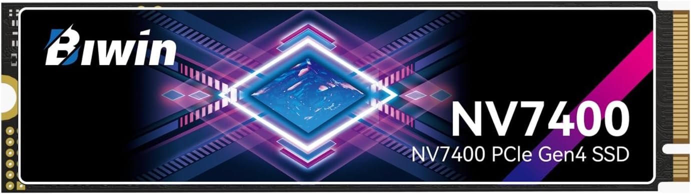 BIWIN Black Opal NV7400 1TB SSD Gen4x4, Read Speed up to 7450MB/s, NVMe M.2 2280 PCIe 4.0 Internal PC Solid State Drive for Laptop/Desktop/PS5