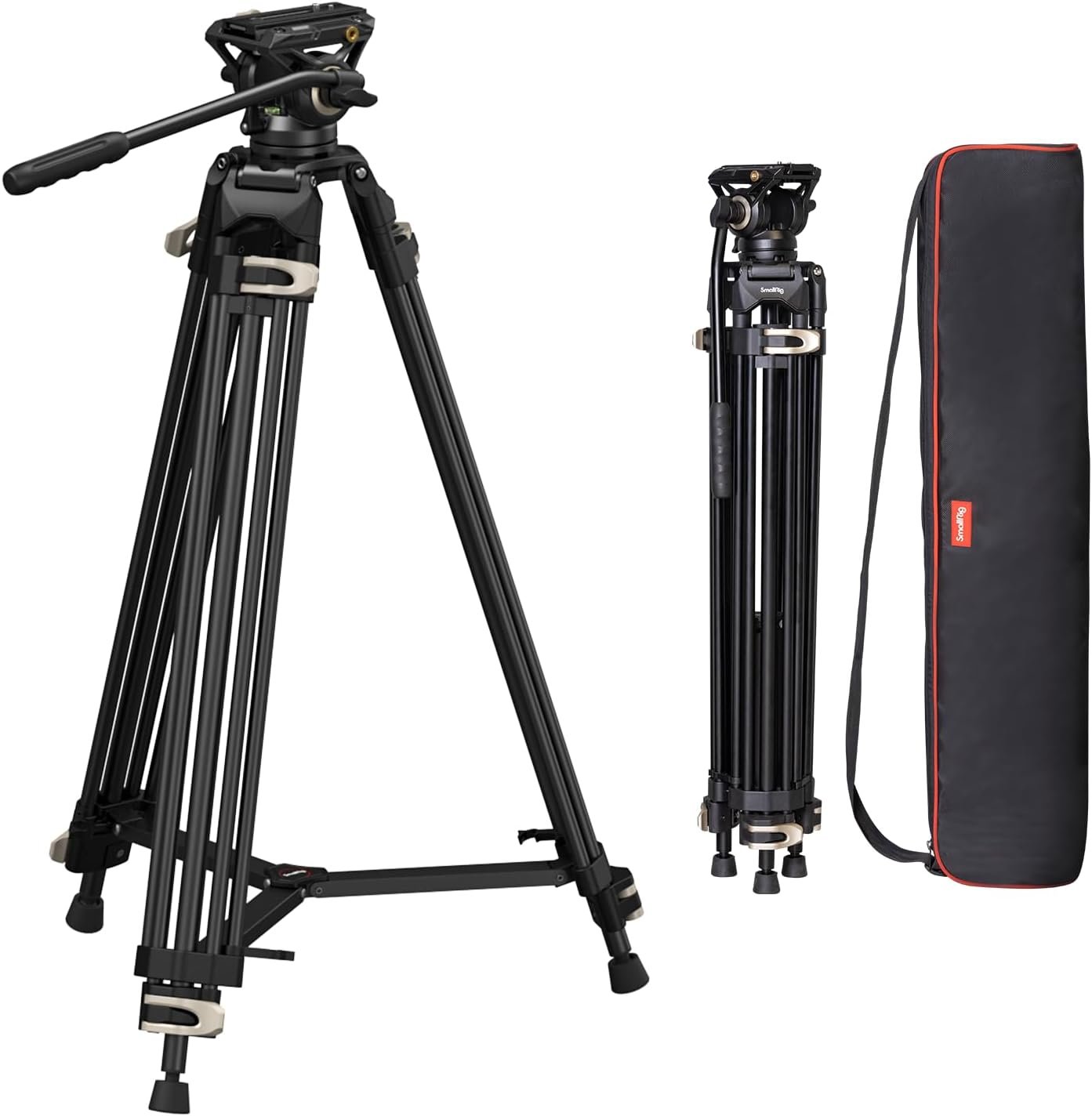 SmallRig 73.2″/ 186cm Heavy Duty Video Tripod with Fluid Head AD-01