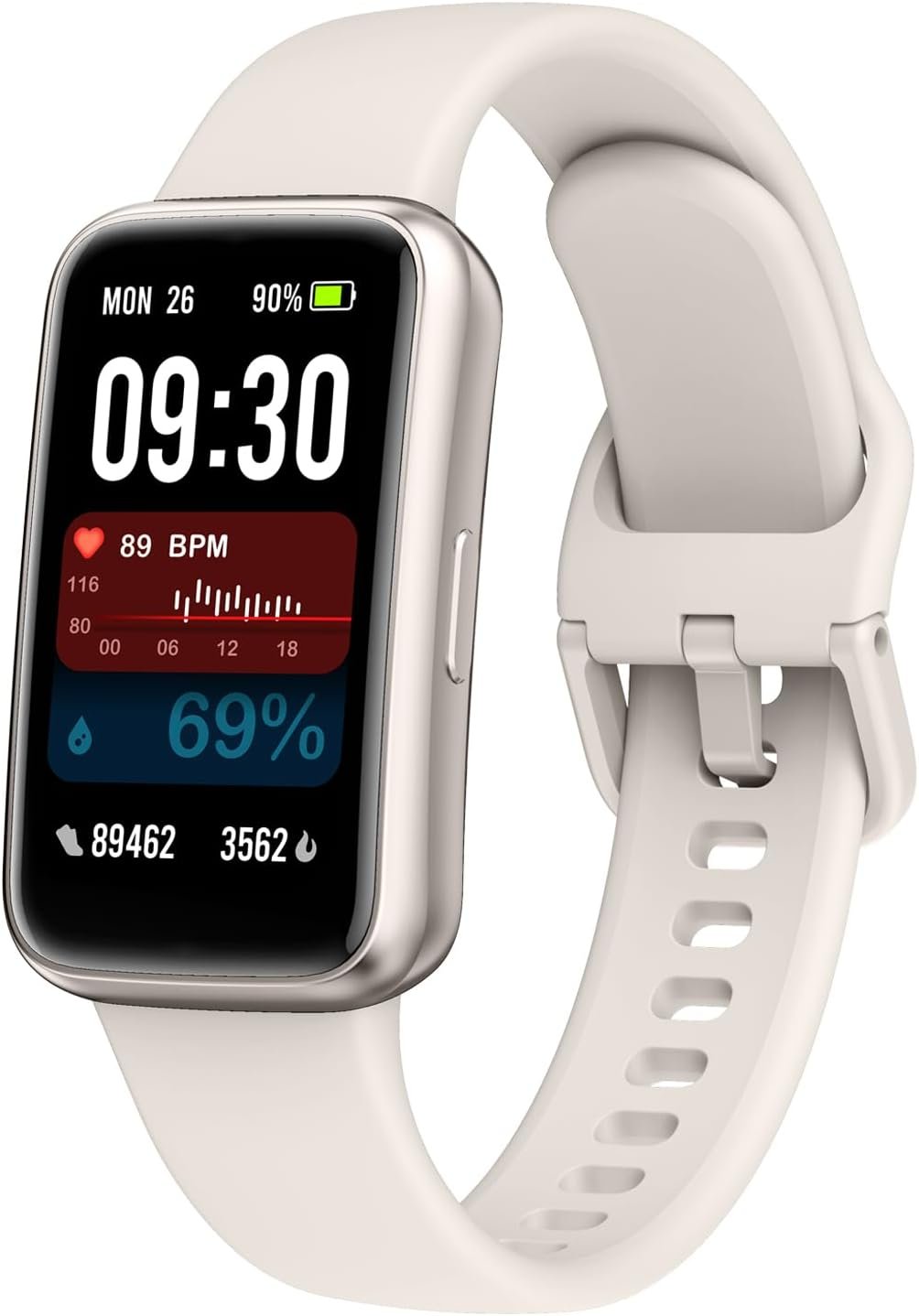 Fitness Tracker,Smart Watch with 24/7 Heart Rate Blood Oxygen Sleep Monitor,1.47″ HD Touchsreen with Step & Calorie Counter 100+ Sport Modes Health Activity Trackers for Men and Women (White)